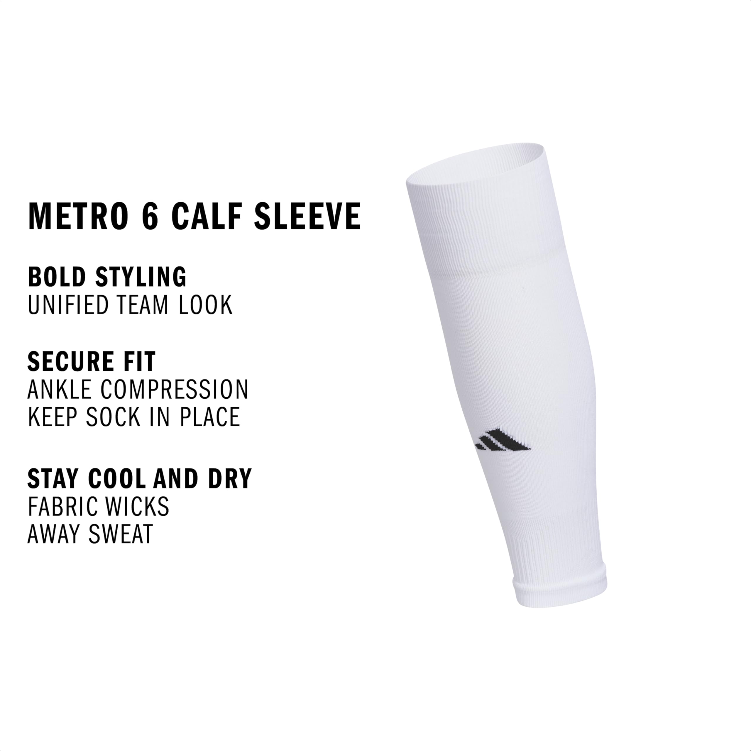 adidas Unisex Metro Soccer Socks or Calf Sleeves (1 Pair) Over-the-Calf