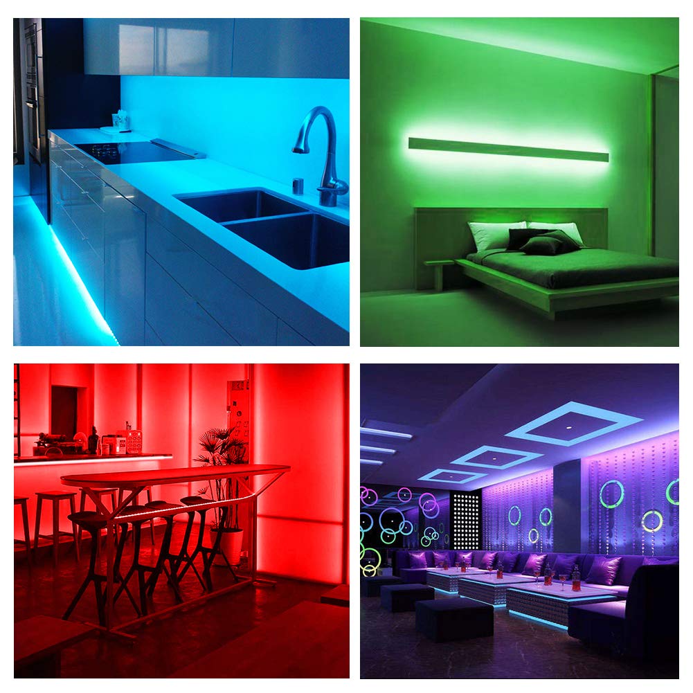 DAYBETTER LED Strip Lights 130ft Lights Strip for Bedroom, Desk, Indoor Room Bedroom Brithday Gifts RGB Decor with Remote and 24V Power Supply