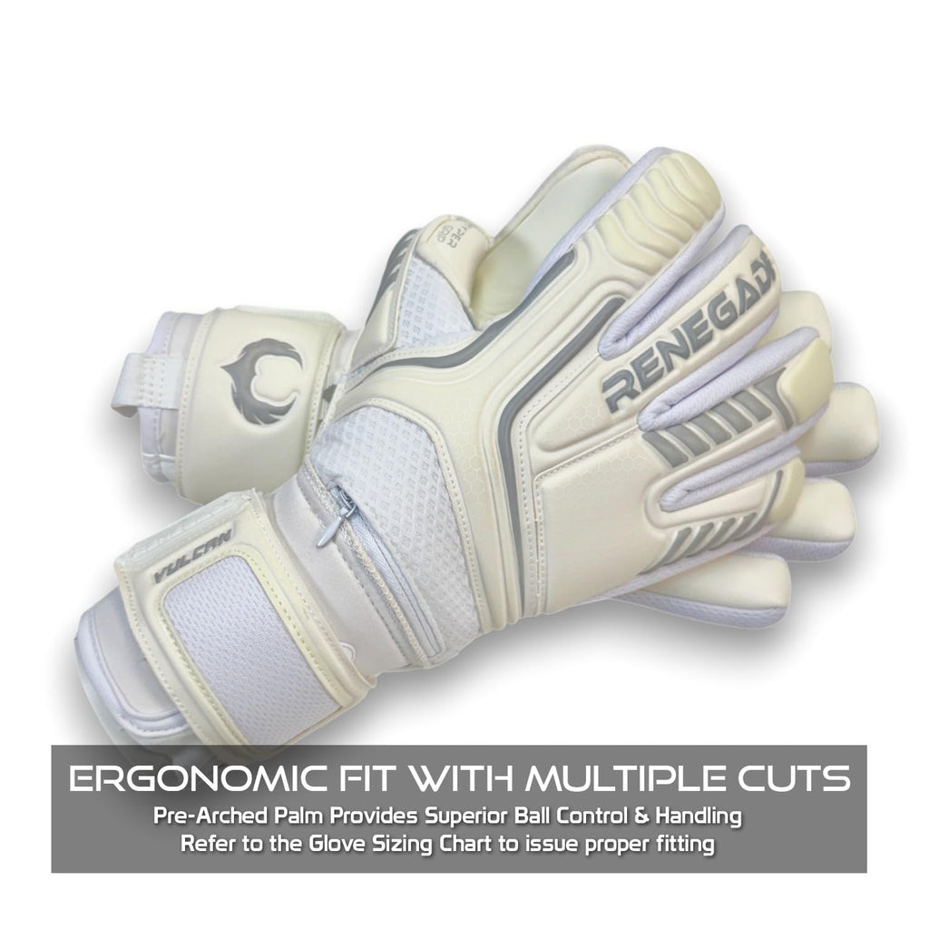 Renegade GK Vulcan Goalie Gloves - Adult, Youth, Kids (Sizes 6-11, 4 Styles, Level 3) Pro-Tek Fingersaves & 3.5+3MM Hyper Grip | Excellent Goalkeeper Glove for Higher Play | Based in The USA