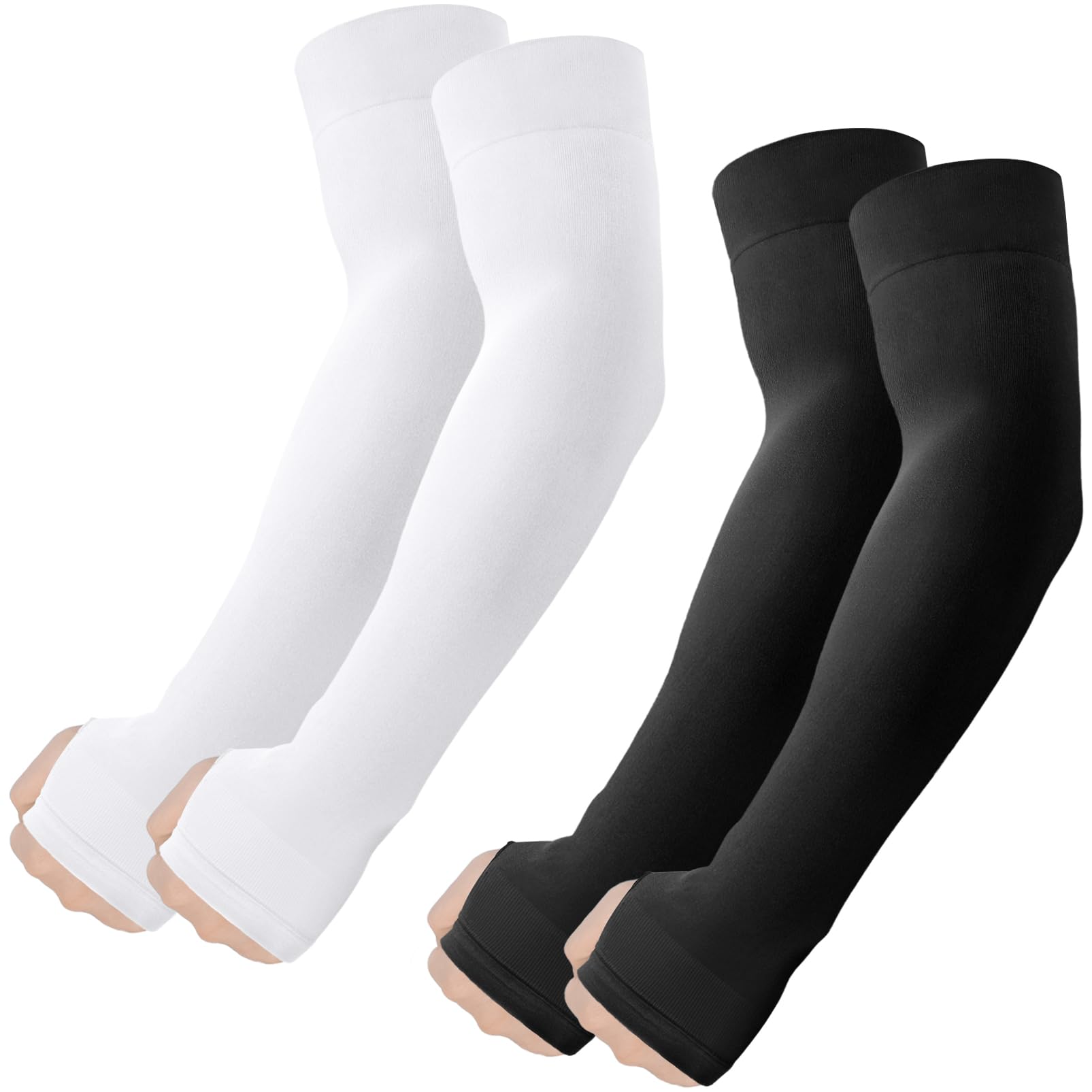ROXUN Arm Sleeves with Thumb Hole, Cooling UV Sun Protection Compression Tattoo Cover Up for Men/Women