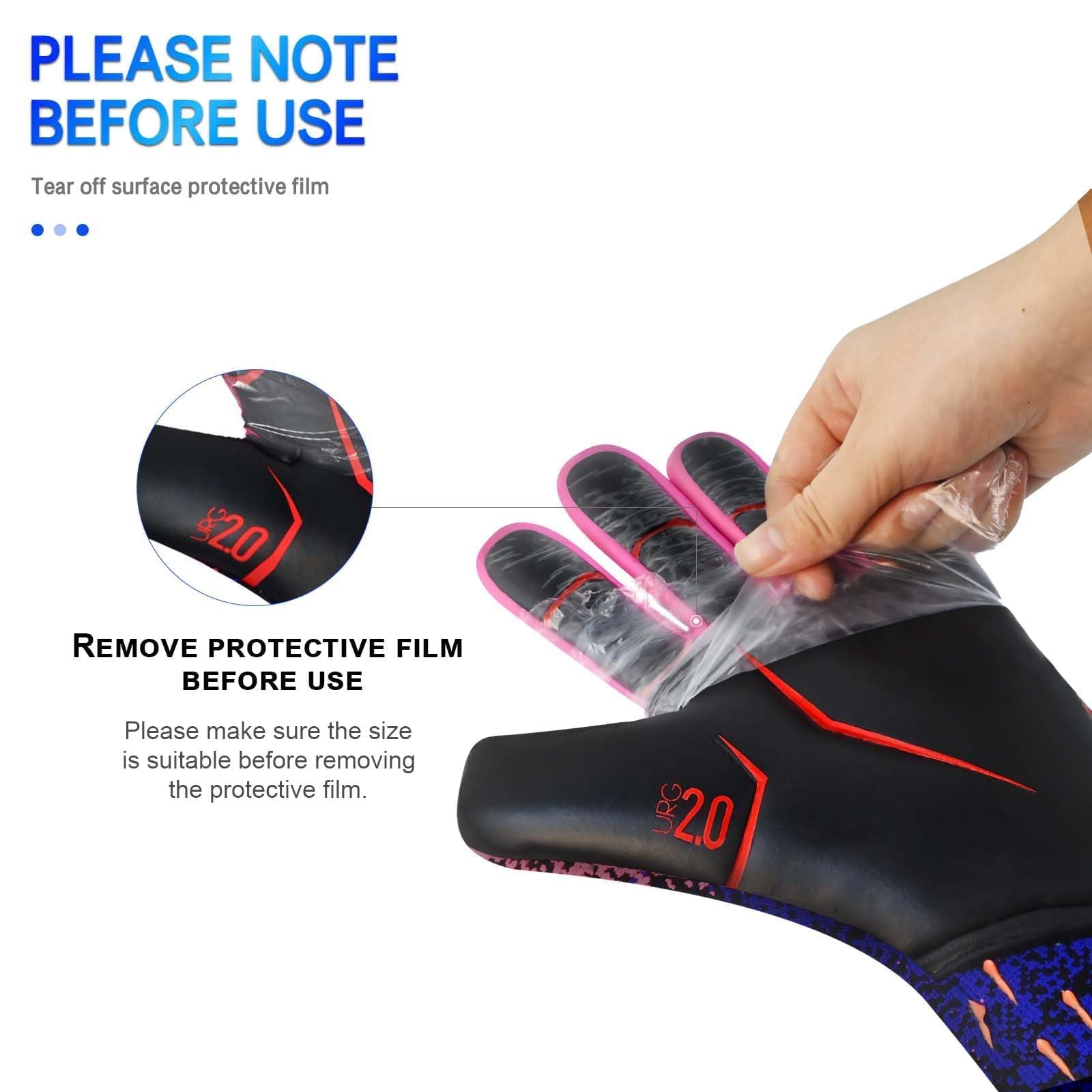 Soccer Goalkeeper Gloves, Ultimate Grip Football Goalie Gloves with Size 6/7/8/9/10, Strong Receiver, American Football for Men, Boys, Youth, Adult, Kids and Small Hands