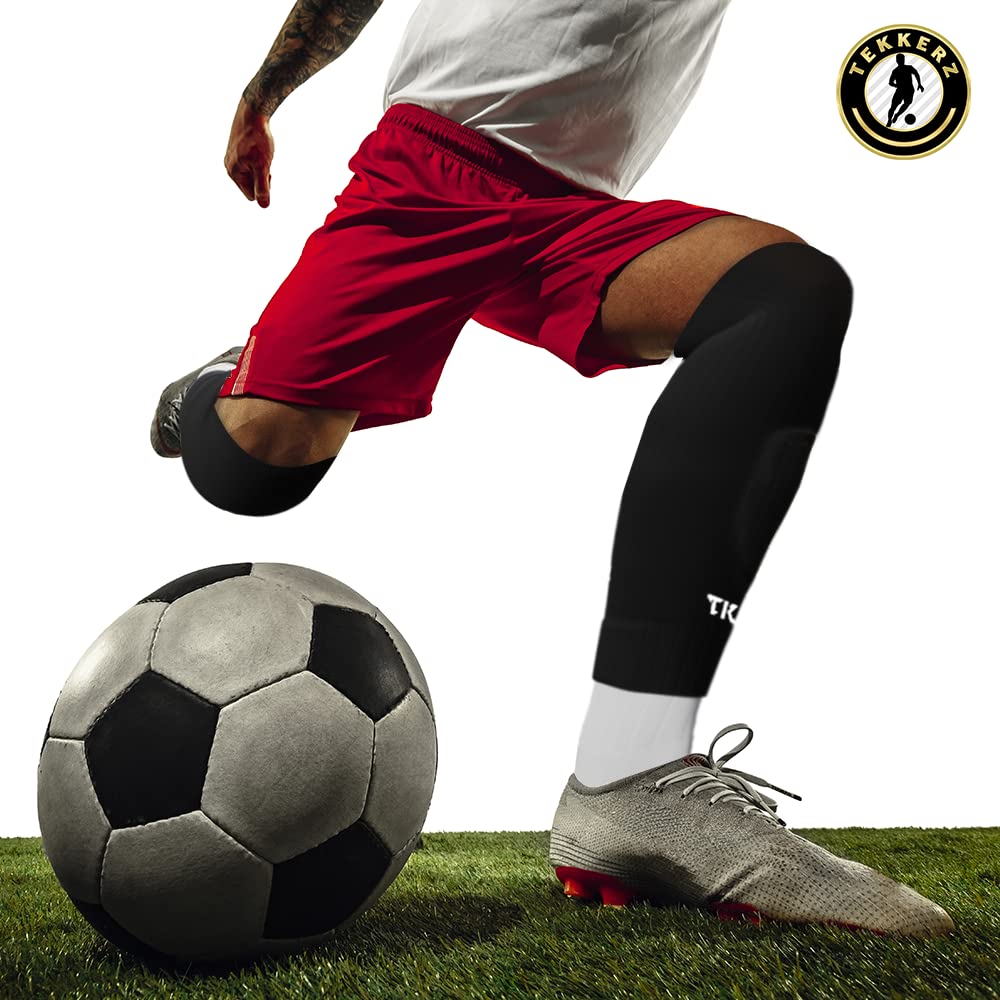 Tekkerz leg sleeve over 20 color variations compatible with grip socks for soccer, football, hockey, rugby athletic socks