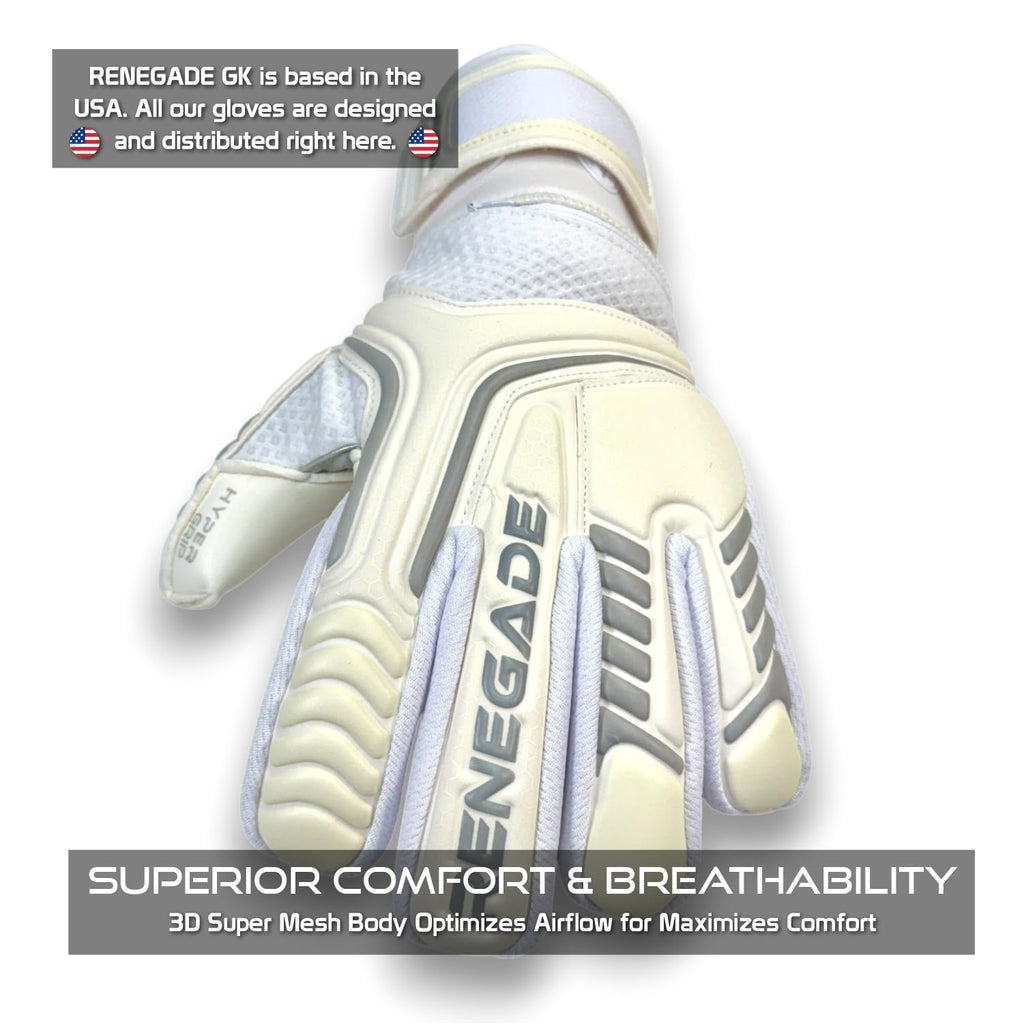 Renegade GK Vulcan Goalie Gloves - Adult, Youth, Kids (Sizes 6-11, 4 Styles, Level 3) Pro-Tek Fingersaves & 3.5+3MM Hyper Grip | Excellent Goalkeeper Glove for Higher Play | Based in The USA
