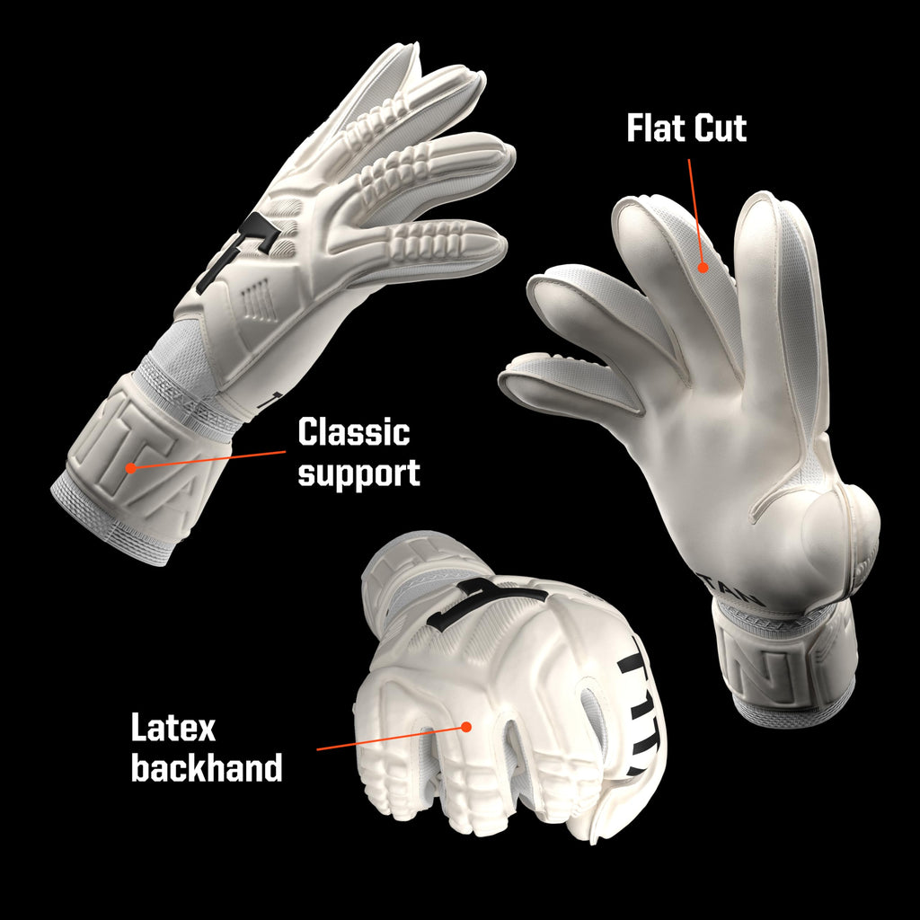 T1TAN Goalkeeper Training Gloves Adult, Classic White-Out & Black-Out, Size 6-11, Soccer Goalie Gloves, Professional Goal Keeper Gloves for Youth, Men & Women, Breathable & 3mm Memory Foam