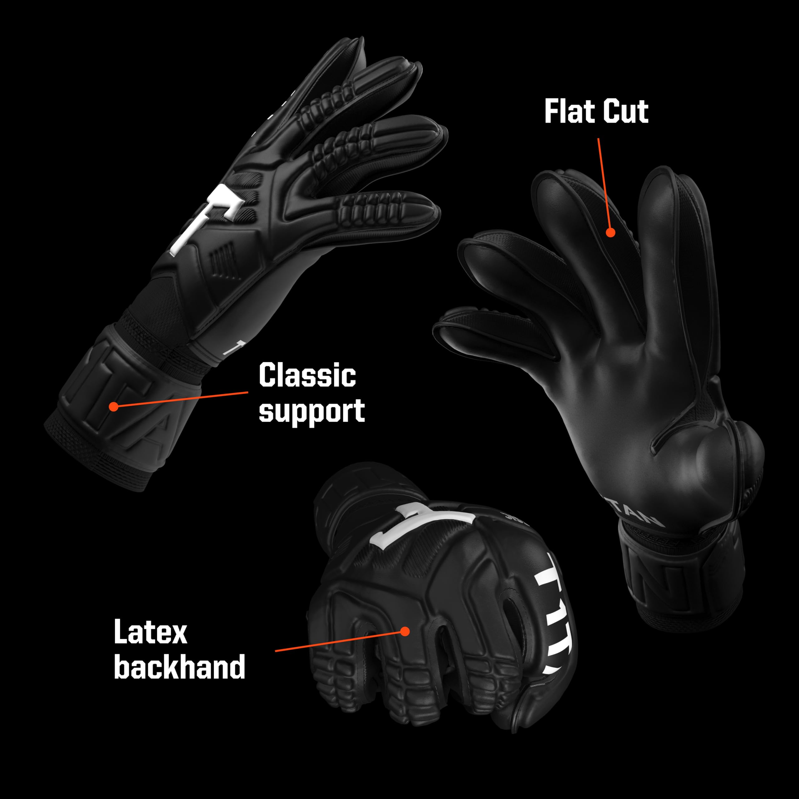 T1TAN Goalkeeper Training Gloves Adult, Classic White-Out & Black-Out, Size 6-11, Soccer Goalie Gloves, Professional Goal Keeper Gloves for Youth, Men & Women, Breathable & 3mm Memory Foam