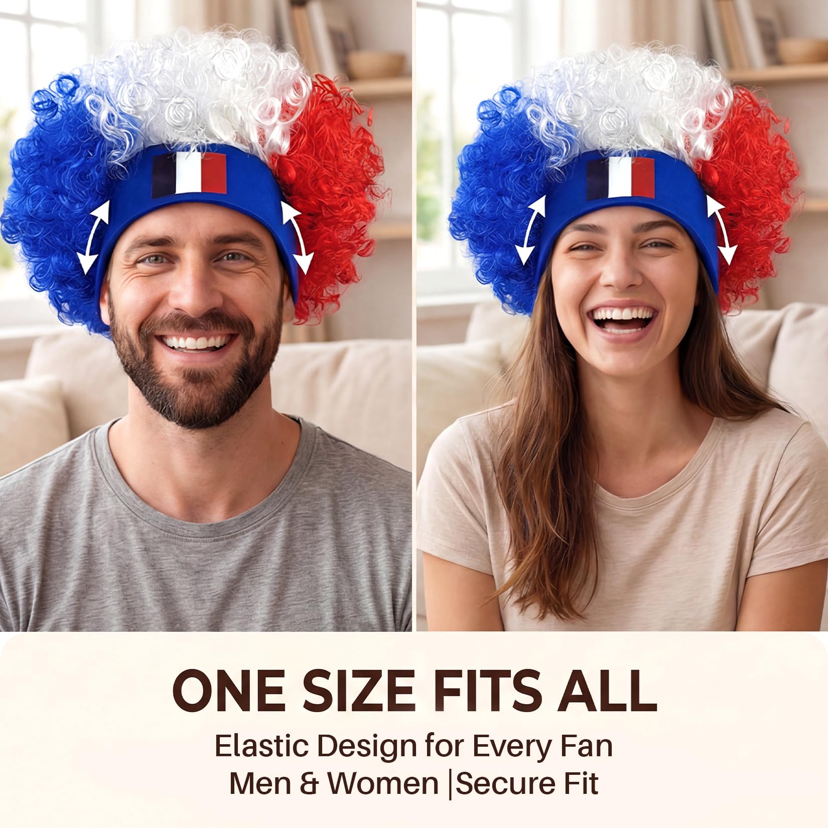 Brazil-Style Curly Soccer Fan Wig