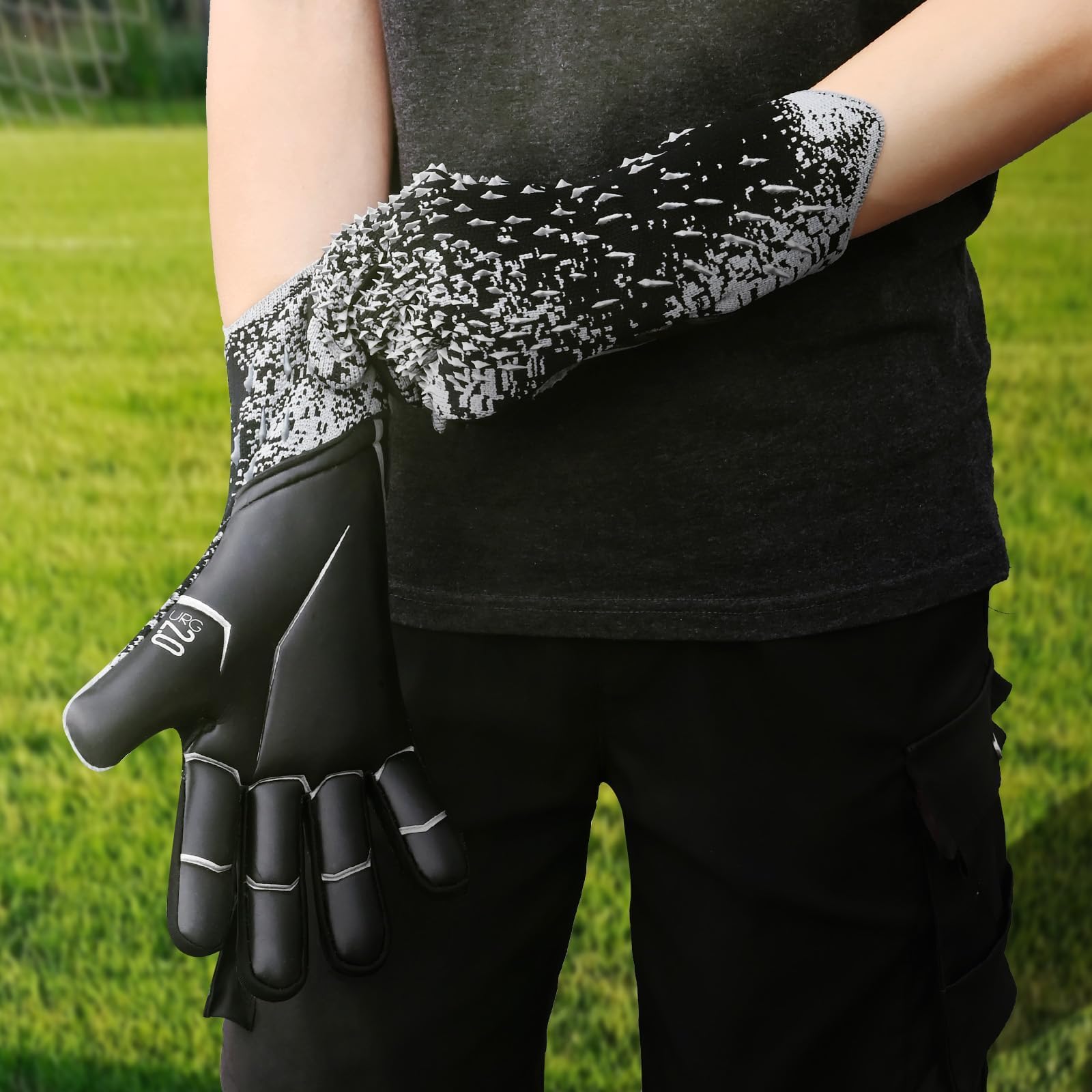Soccer Goalkeeper Gloves, Ultimate Grip Football Goalie Gloves with Size 6/7/8/9/10, Strong Receiver, American Football for Men, Boys, Youth, Adult, Kids and Small Hands