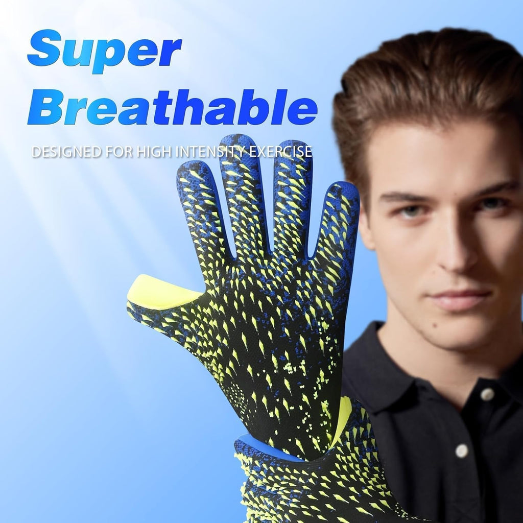 Soccer Goalkeeper Gloves, Ultimate Grip Football Goalie Gloves with Size 6/7/8/9/10, Strong Receiver, American Football for Men, Boys, Youth, Adult, Kids and Small Hands