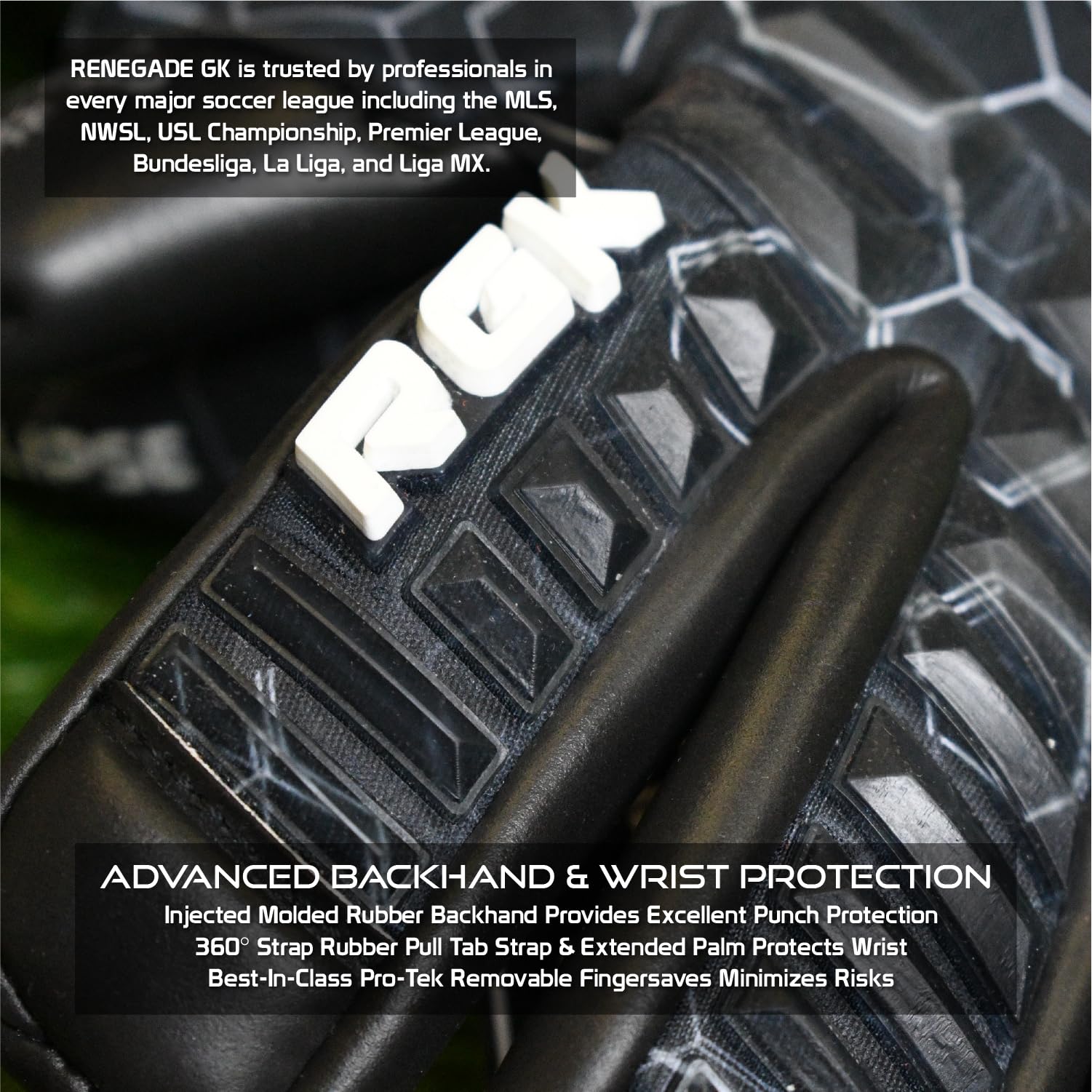Renegade GK Eclipse Professional Level Soccer Goalie Gloves - Adult & Youth (Sizes 7-12, Level 5) 4+3MM EXT Contact Grip | Max Grip & Comfort | Goalkeeper Gloves for Elite Play | Based in USA