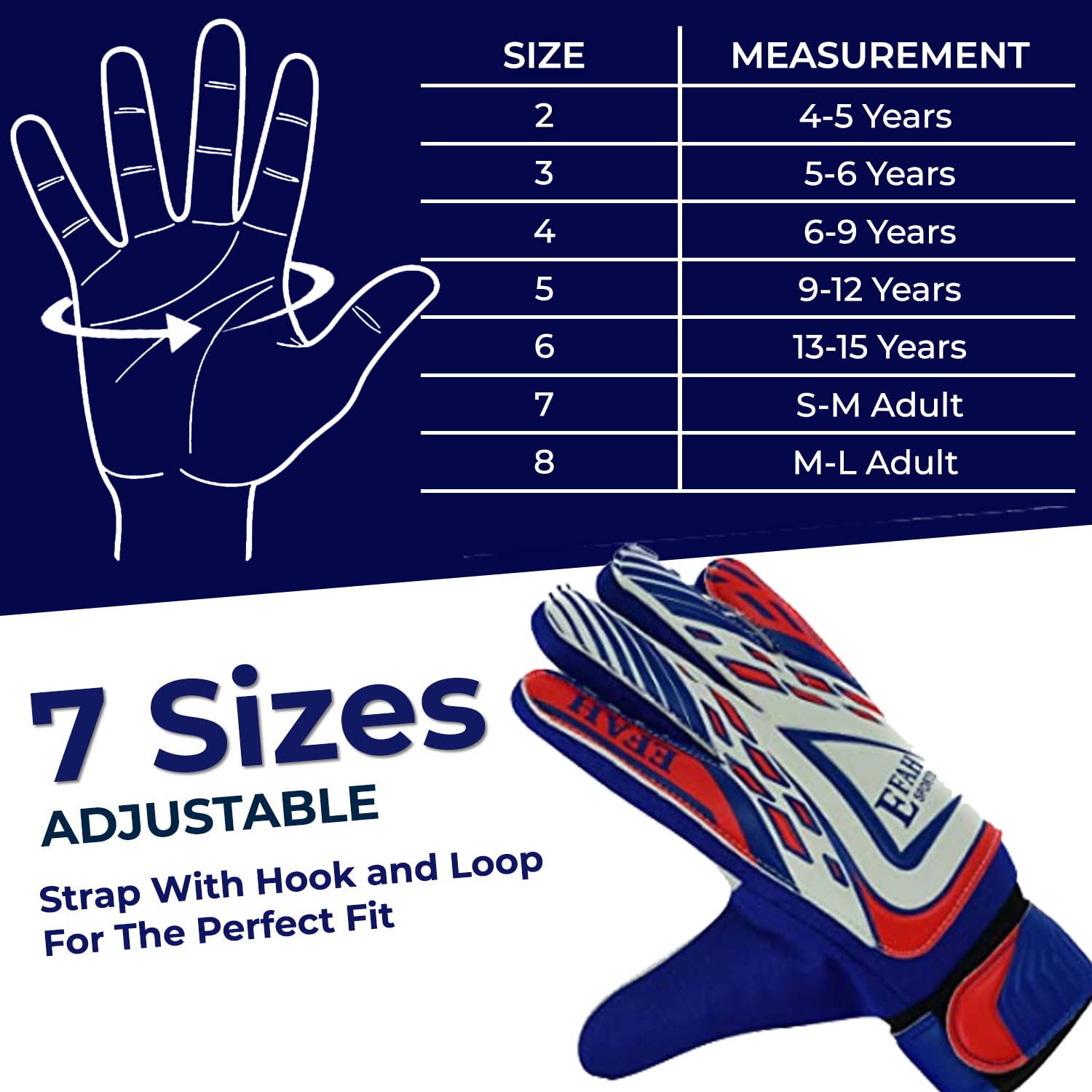 Soccer Goalie Goalkeeper Gloves for Kids Boys Children Football Gloves with Strong Grips Palms