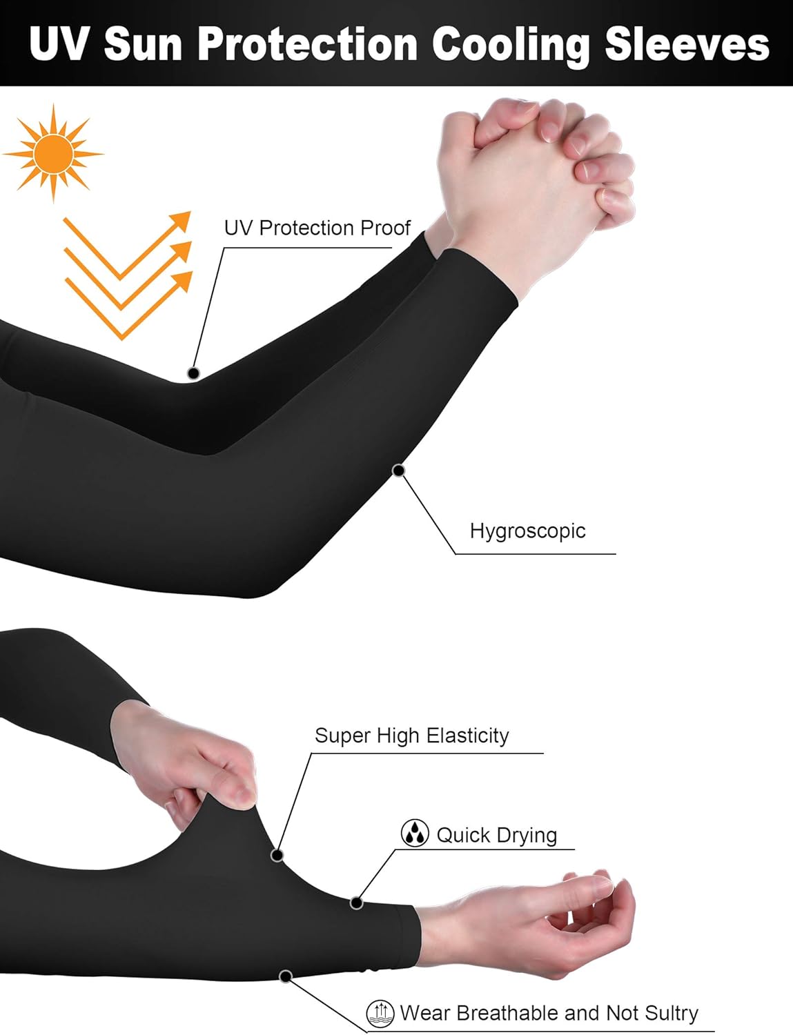 Bememo 10 Pairs Arm Sleeves UV Sun Protection Arm Sleeves Unisex Long Arm Cooling Cover Sleeve for Women Men Sports Workouts Tattoo Cover up