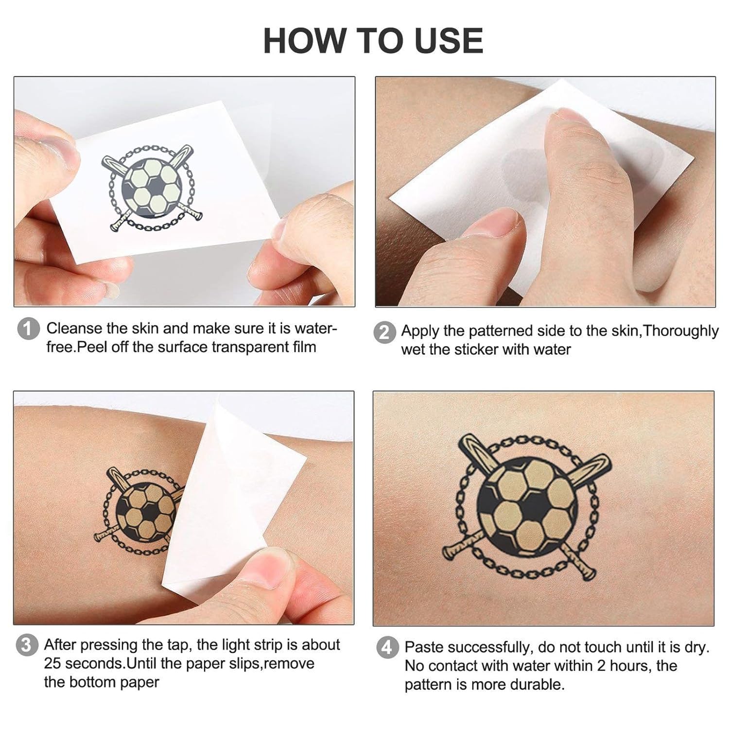 Glow-in-the-Dark Soccer Temporary Tattoos