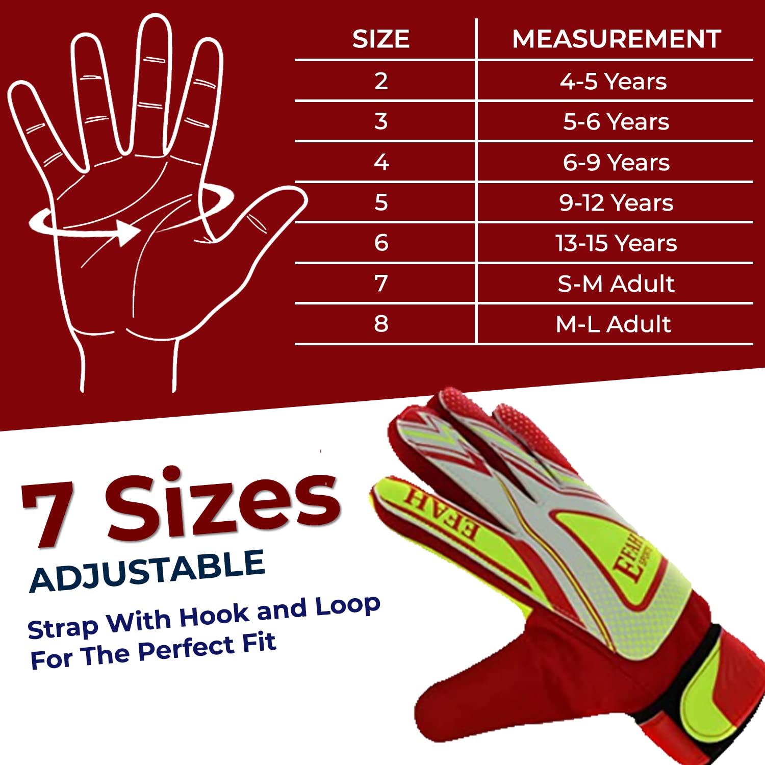 Soccer Goalie Goalkeeper Gloves for Kids Boys Children Football Gloves with Strong Grips Palms