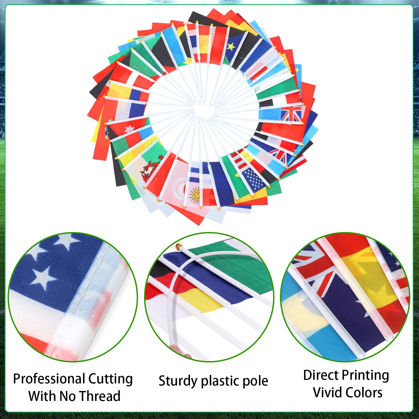 100-Country Mini Hand Flags Set