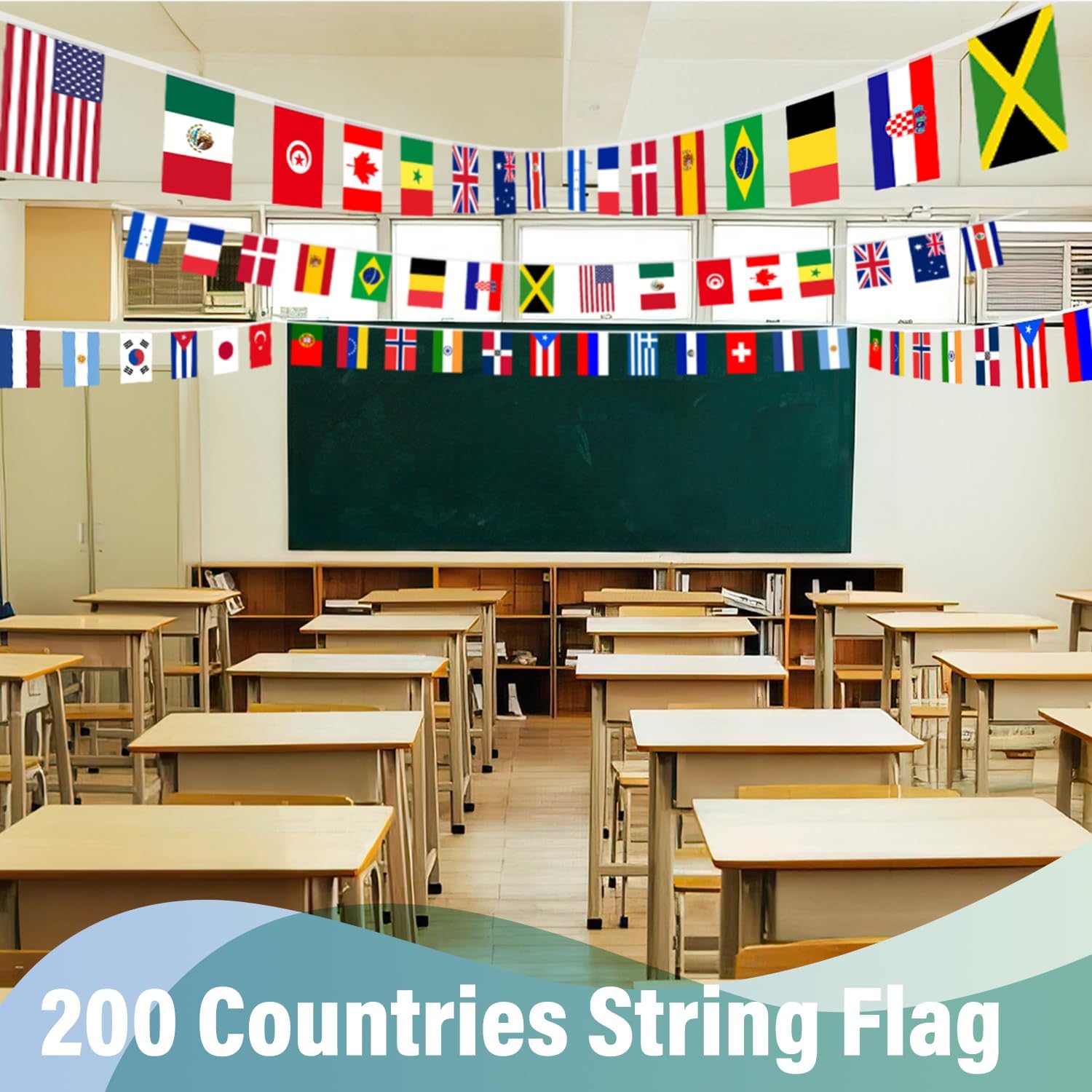 200-Country World Flag Banner 184ft