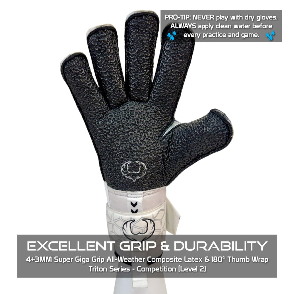 Renegade GK Triton Goalie Gloves - Adult, Youth, Kids (Sizes 5-11, 3 Styles, Level 2) Pro-Tek Fingersaves & Durable 3.5+3MM Super Grip | Goalkeeper Glove for All-Around Play | Based in The USA
