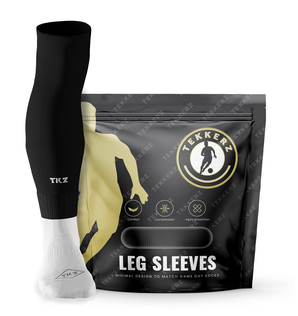 Tekkerz leg sleeve over 20 color variations compatible with grip socks for soccer, football, hockey, rugby athletic socks