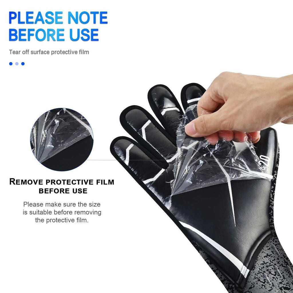 Soccer Goalkeeper Gloves, Ultimate Grip Football Goalie Gloves with Size 6/7/8/9/10, Strong Receiver, American Football for Men, Boys, Youth, Adult, Kids and Small Hands