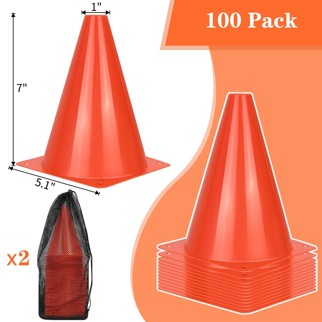 PXZBLG 12/24/50pcs Soccer Cones, 7" Soccer Cones, Plastic Traffic Cones, Training Cones for Basketball Football Skating Drills Practice