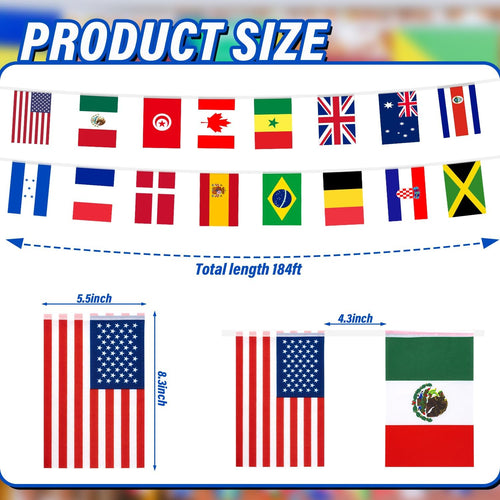 200-Country World Flag Banner 184ft