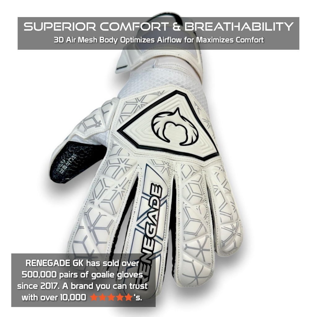 Renegade GK Triton Goalie Gloves - Adult, Youth, Kids (Sizes 5-11, 3 Styles, Level 2) Pro-Tek Fingersaves & Durable 3.5+3MM Super Grip | Goalkeeper Glove for All-Around Play | Based in The USA