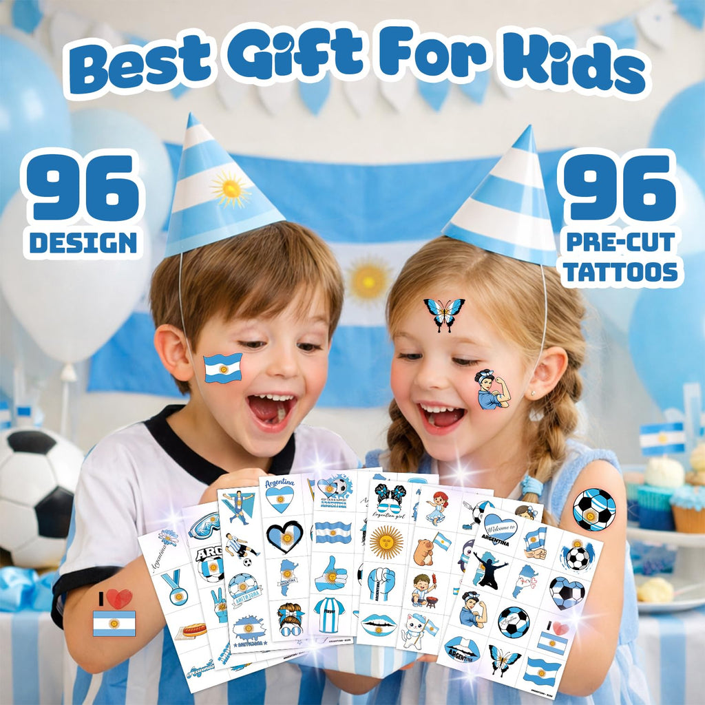 96-Piece Soccer Fan Temporary Tattoos