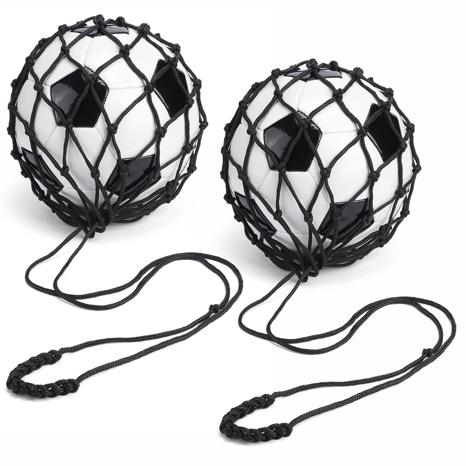 TOBWOLF Football Kick Trainer, Soccer Return Trainer Net Fits Ball Size 3, 4, 5, Hands-Free Soccer Kick Throw Training Aid