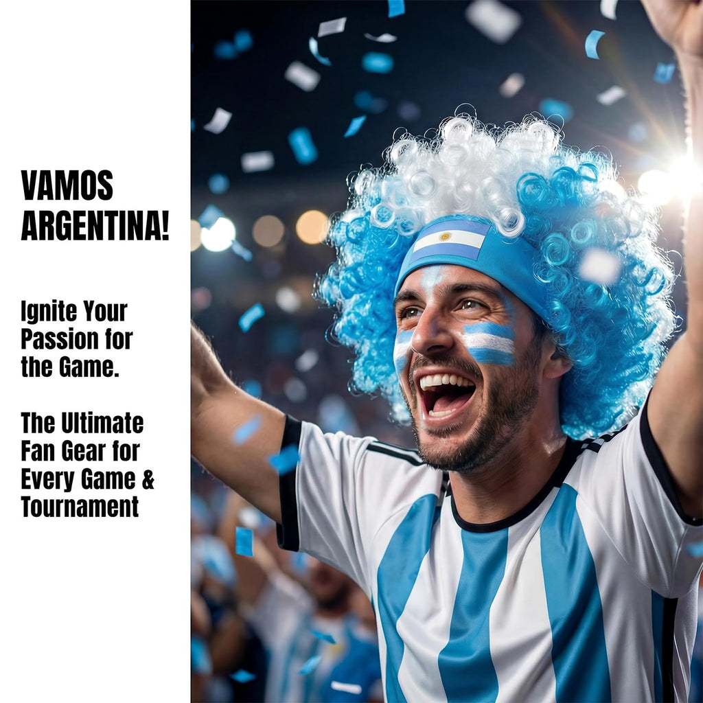Brazil-Style Curly Soccer Fan Wig