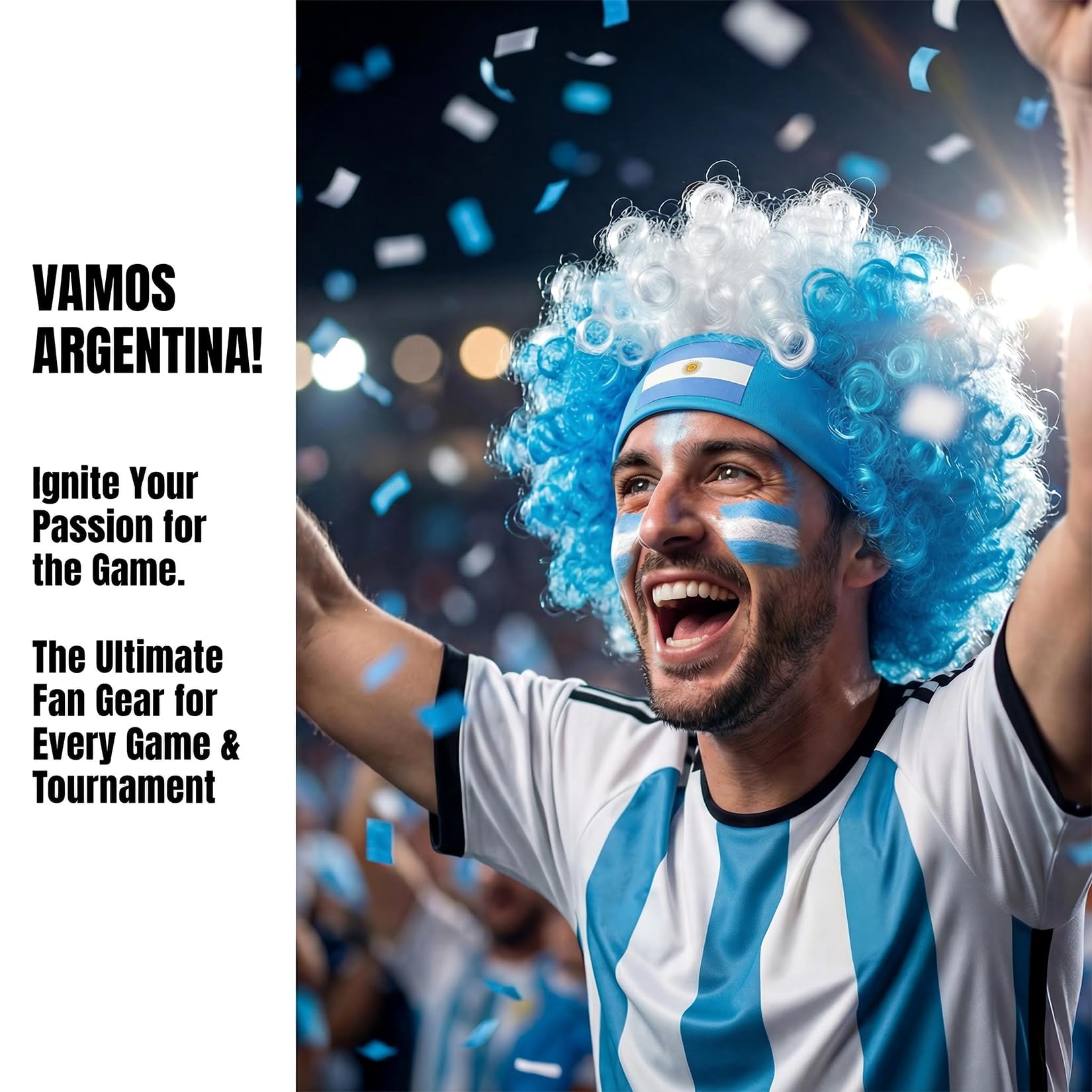 Brazil-Style Curly Soccer Fan Wig