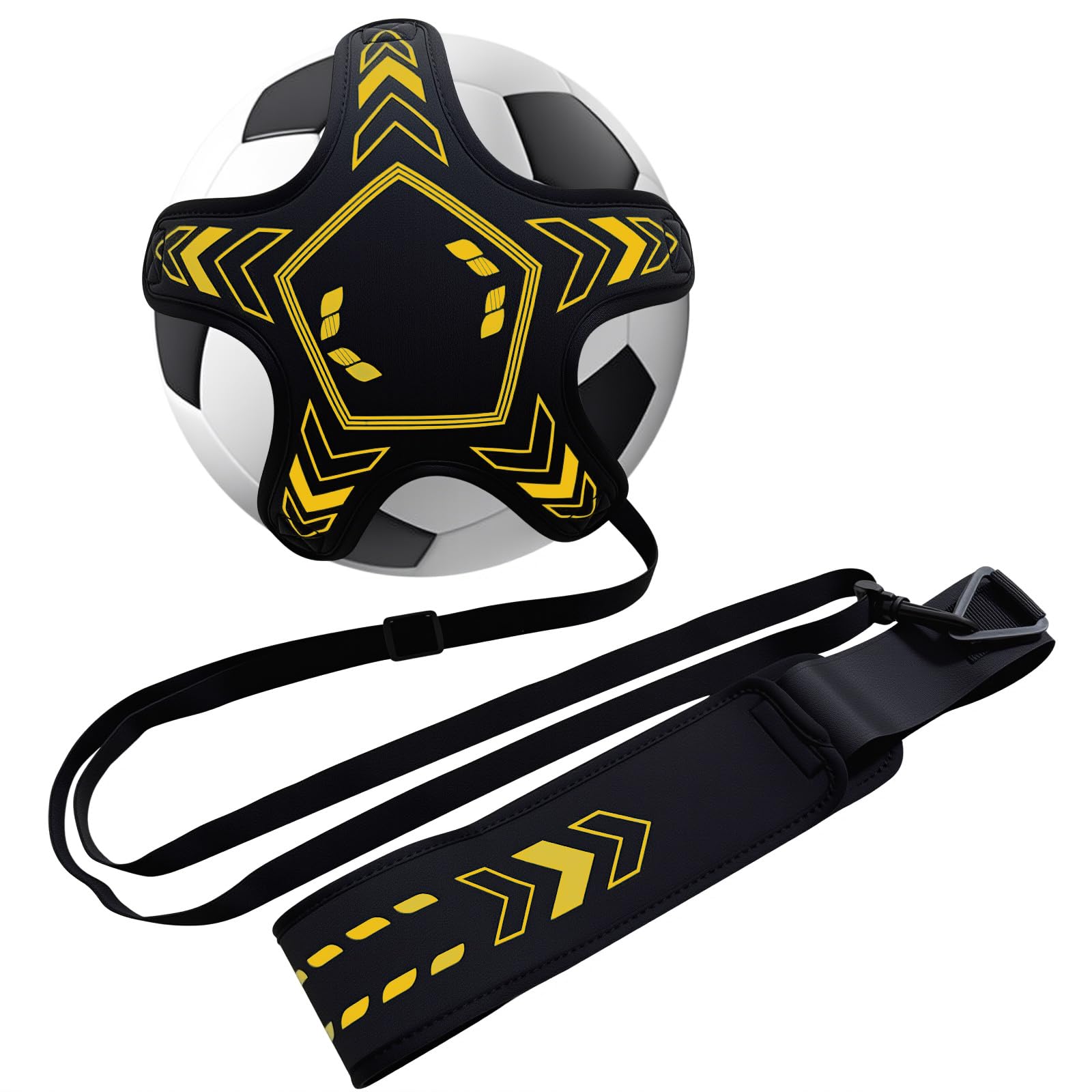 Soccer Training Equipment Football Kick Solo Trainer Adjustable Waist Belt Elastic Rope, Aids Hands Free Throw Sole Practice Fits Ball 3, 4, 5 and Volleyball Rugby (Blue)
