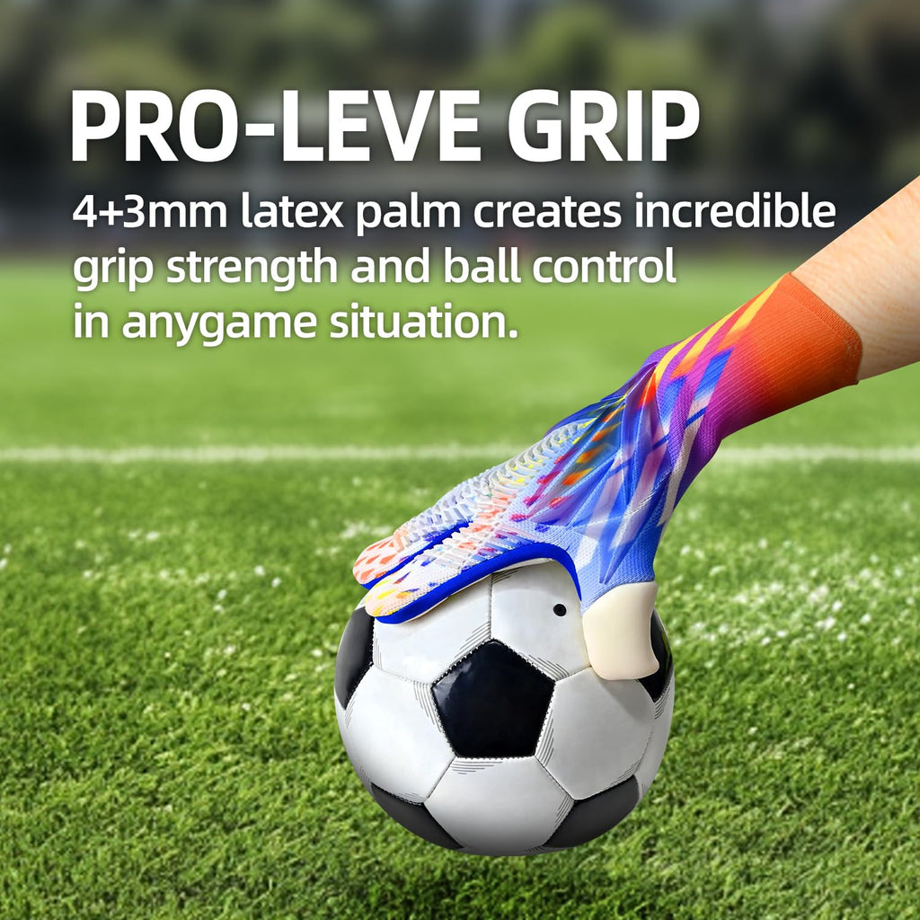Soccer Goalkeeper Gloves, Ultimate Grip Football Goalie Gloves with Size 6/7/8/9/10, Strong Receiver, American Football for Men, Boys, Youth, Adult, Kids and Small Hands