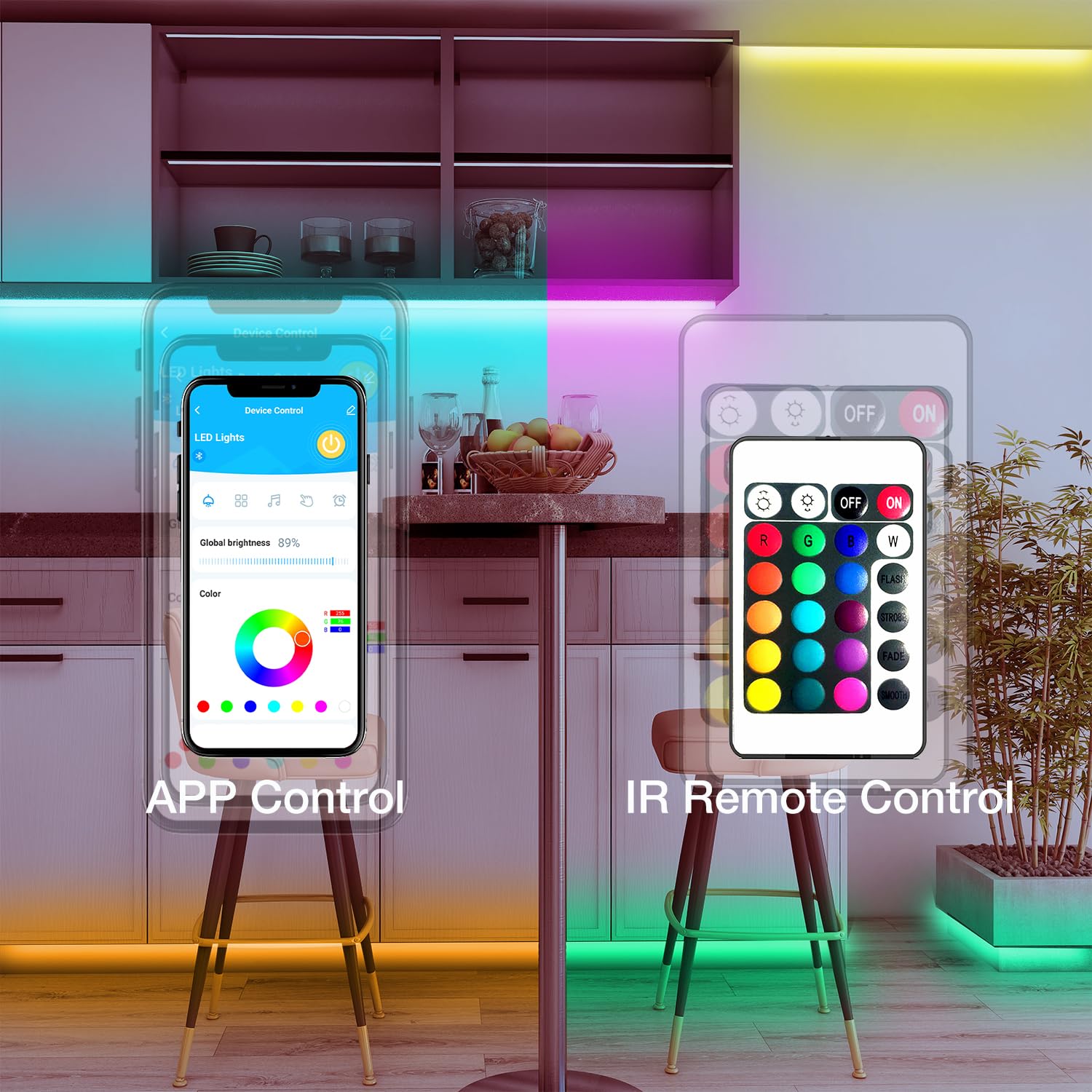 DAYBETTER LED Strip Lights 130ft Lights Strip for Bedroom, Desk, Indoor Room Bedroom Brithday Gifts RGB Decor with Remote and 24V Power Supply