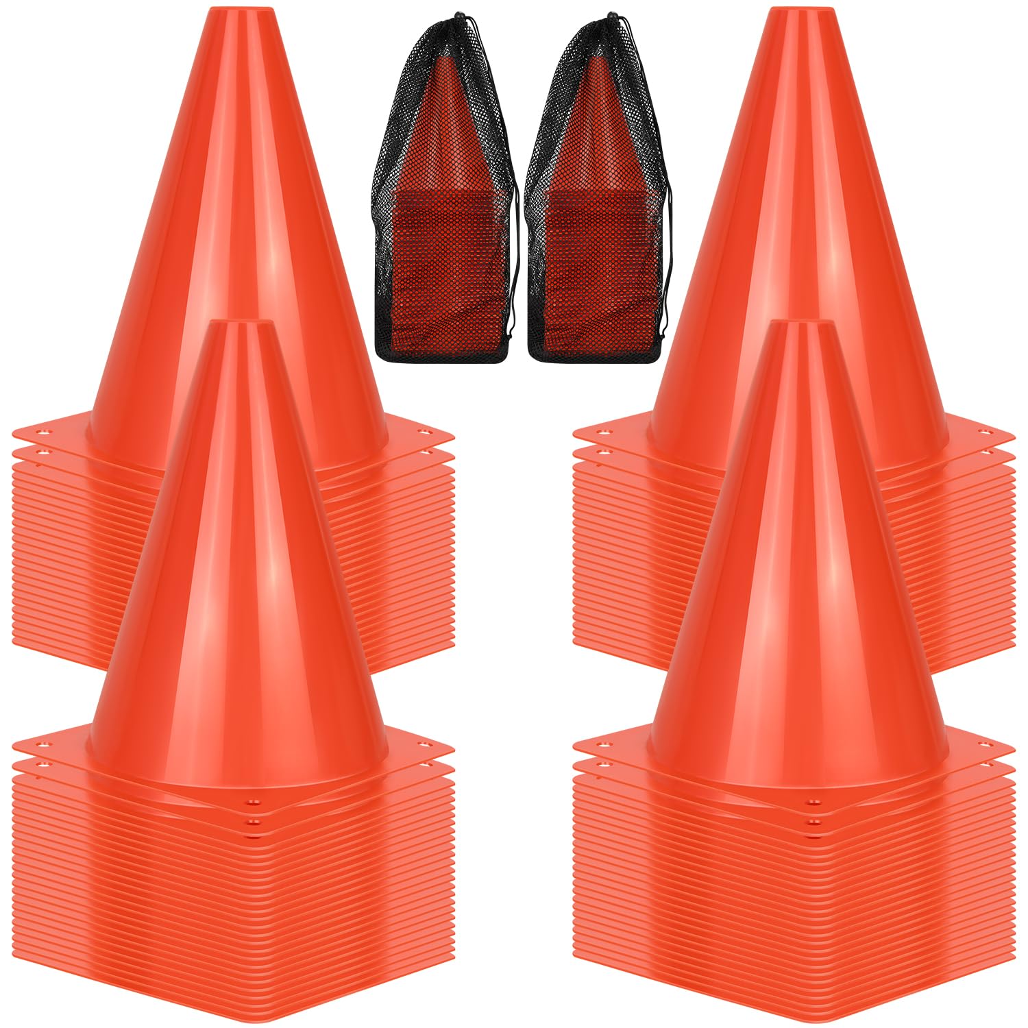 PXZBLG 12/24/50pcs Soccer Cones, 7" Soccer Cones, Plastic Traffic Cones, Training Cones for Basketball Football Skating Drills Practice