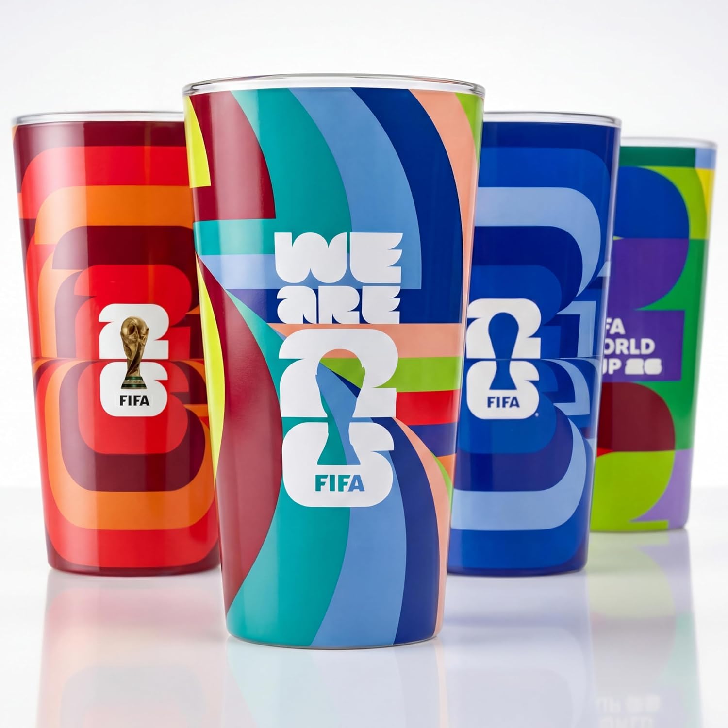 2026 World Cup Glass Tumbler Set 4-Pack