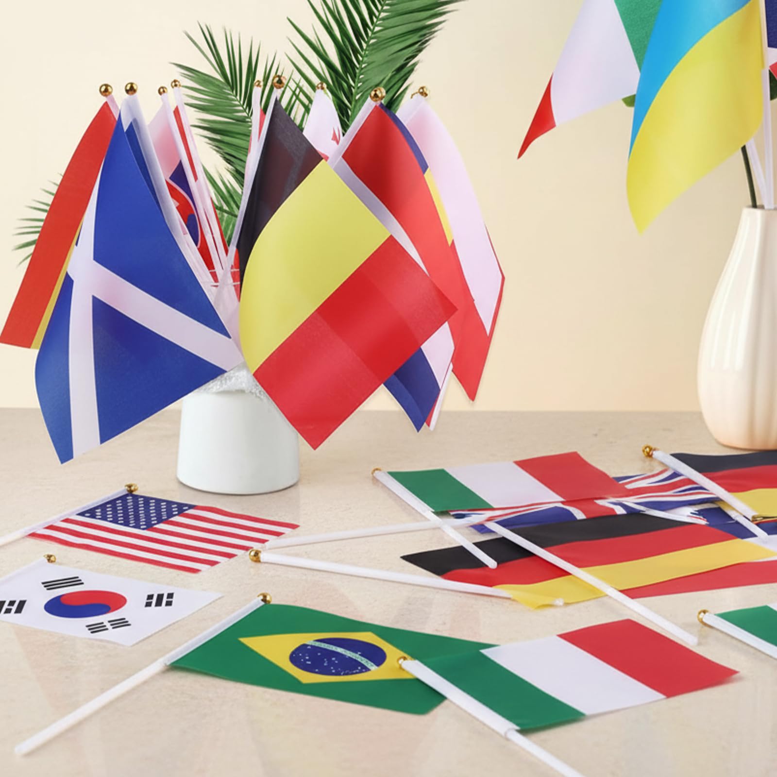 100-Country Mini Hand Flags Set