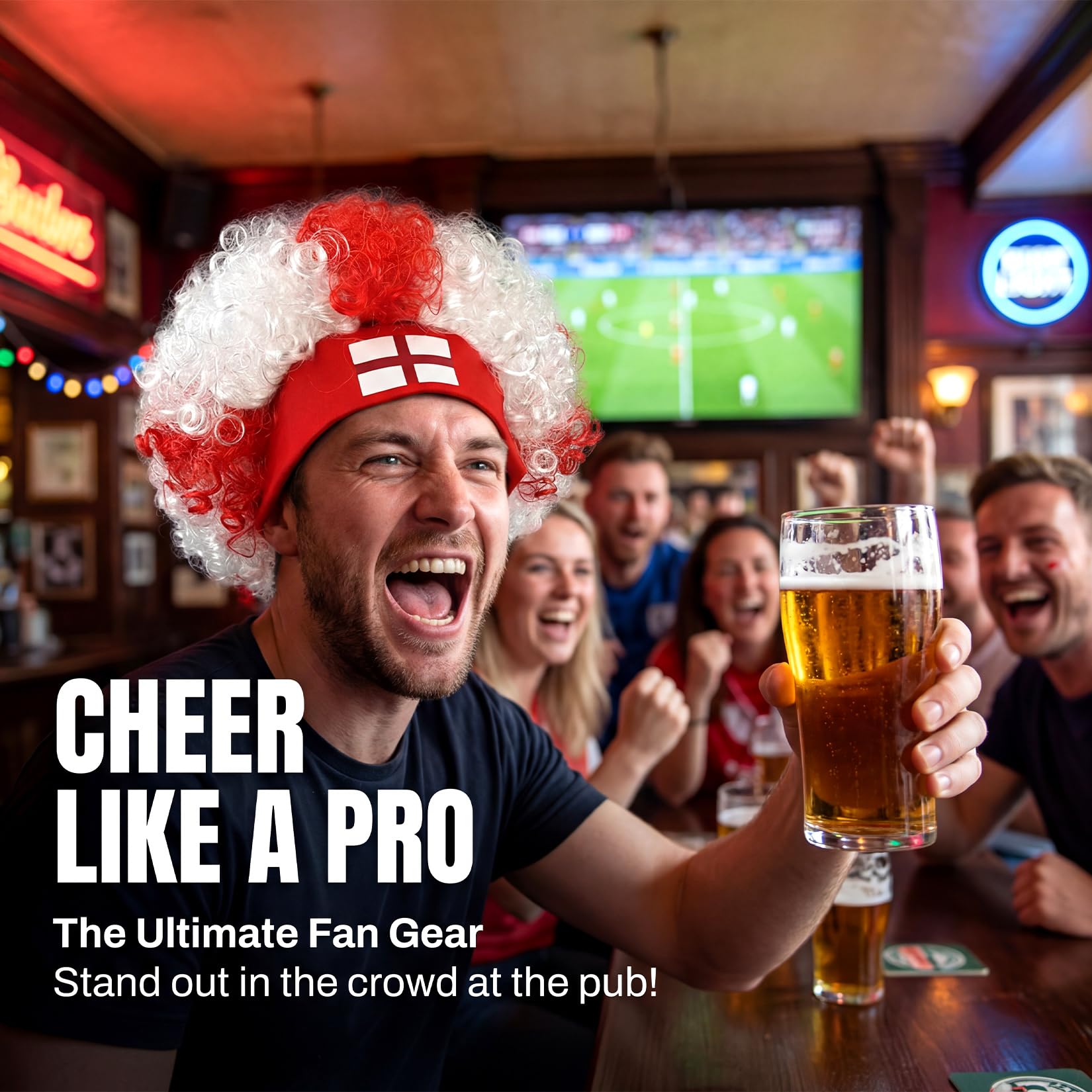 Brazil-Style Curly Soccer Fan Wig