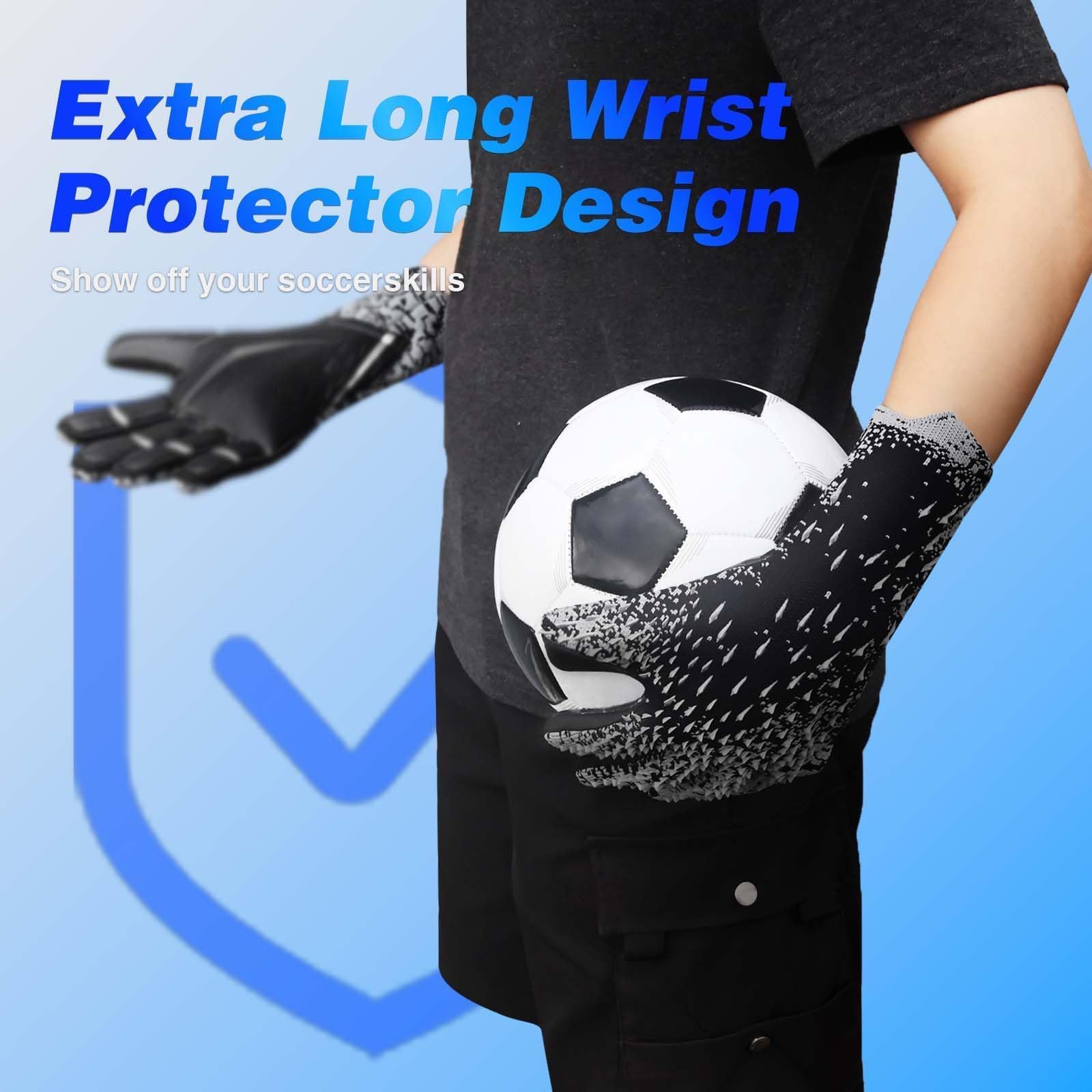 Soccer Goalkeeper Gloves, Ultimate Grip Football Goalie Gloves with Size 6/7/8/9/10, Strong Receiver, American Football for Men, Boys, Youth, Adult, Kids and Small Hands
