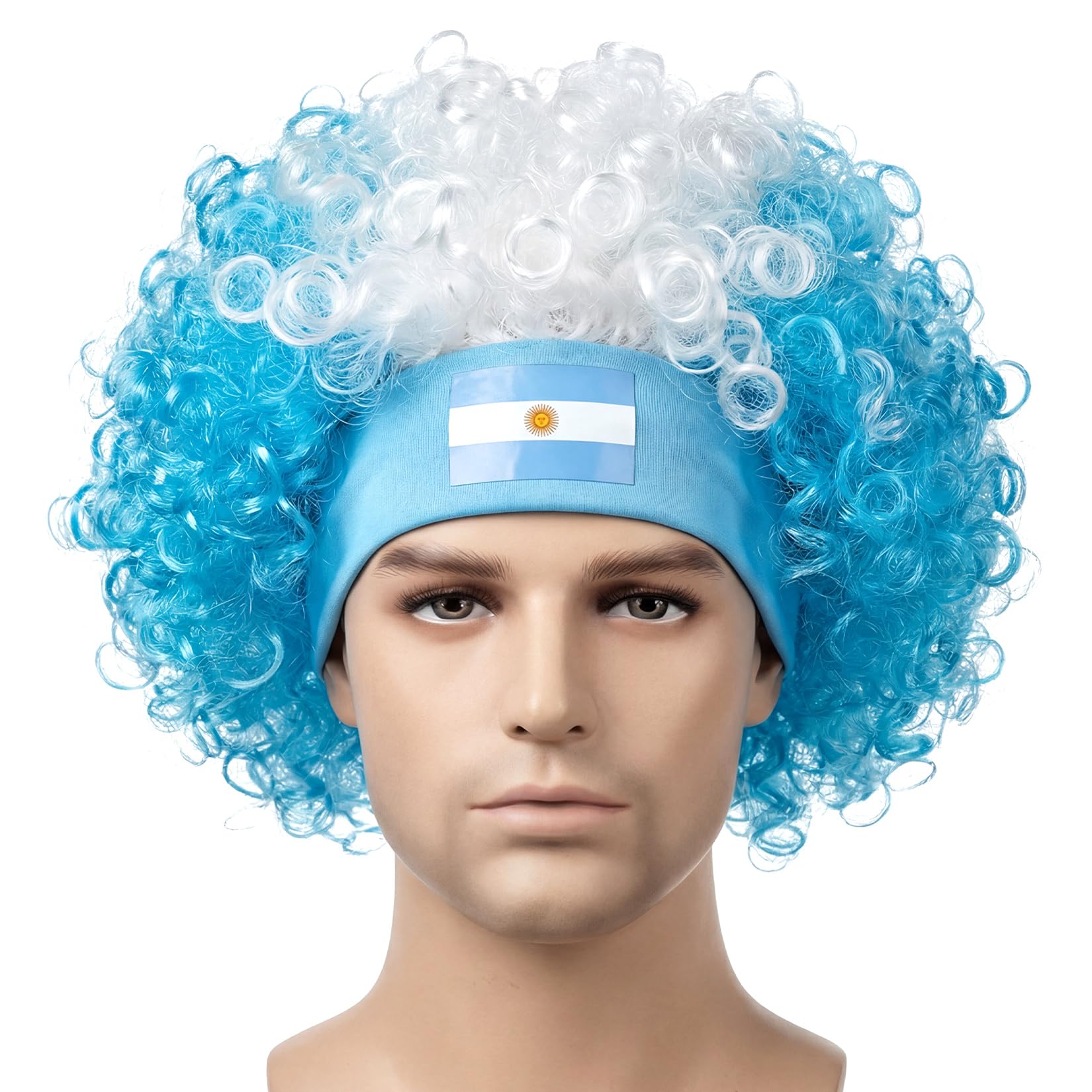 Brazil-Style Curly Soccer Fan Wig