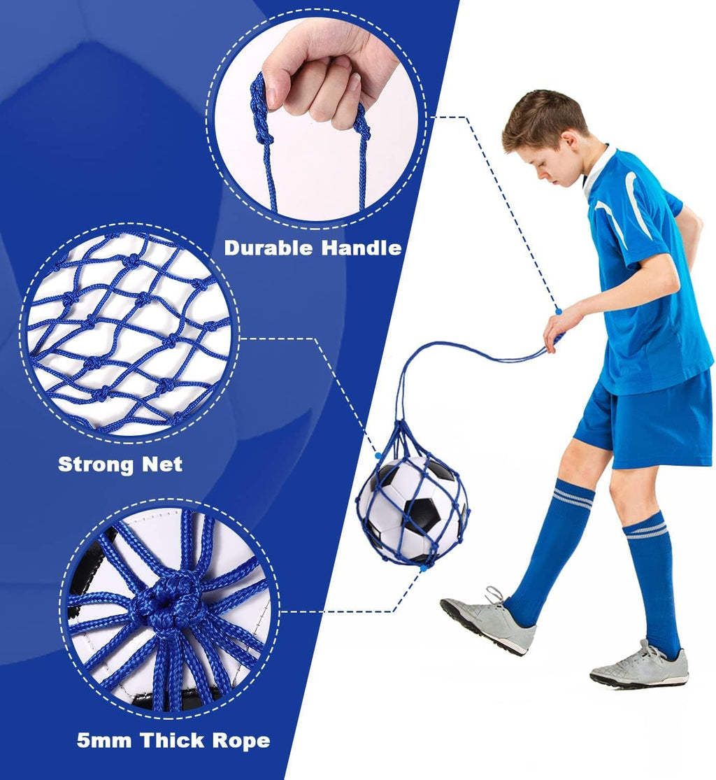 TOBWOLF Football Kick Trainer, Soccer Return Trainer Net Fits Ball Size 3, 4, 5, Hands-Free Soccer Kick Throw Training Aid
