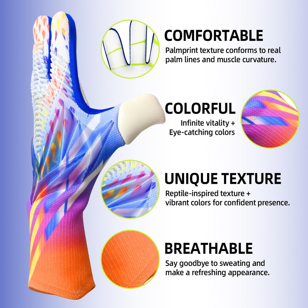 Soccer Goalkeeper Gloves, Ultimate Grip Football Goalie Gloves with Size 6/7/8/9/10, Strong Receiver, American Football for Men, Boys, Youth, Adult, Kids and Small Hands