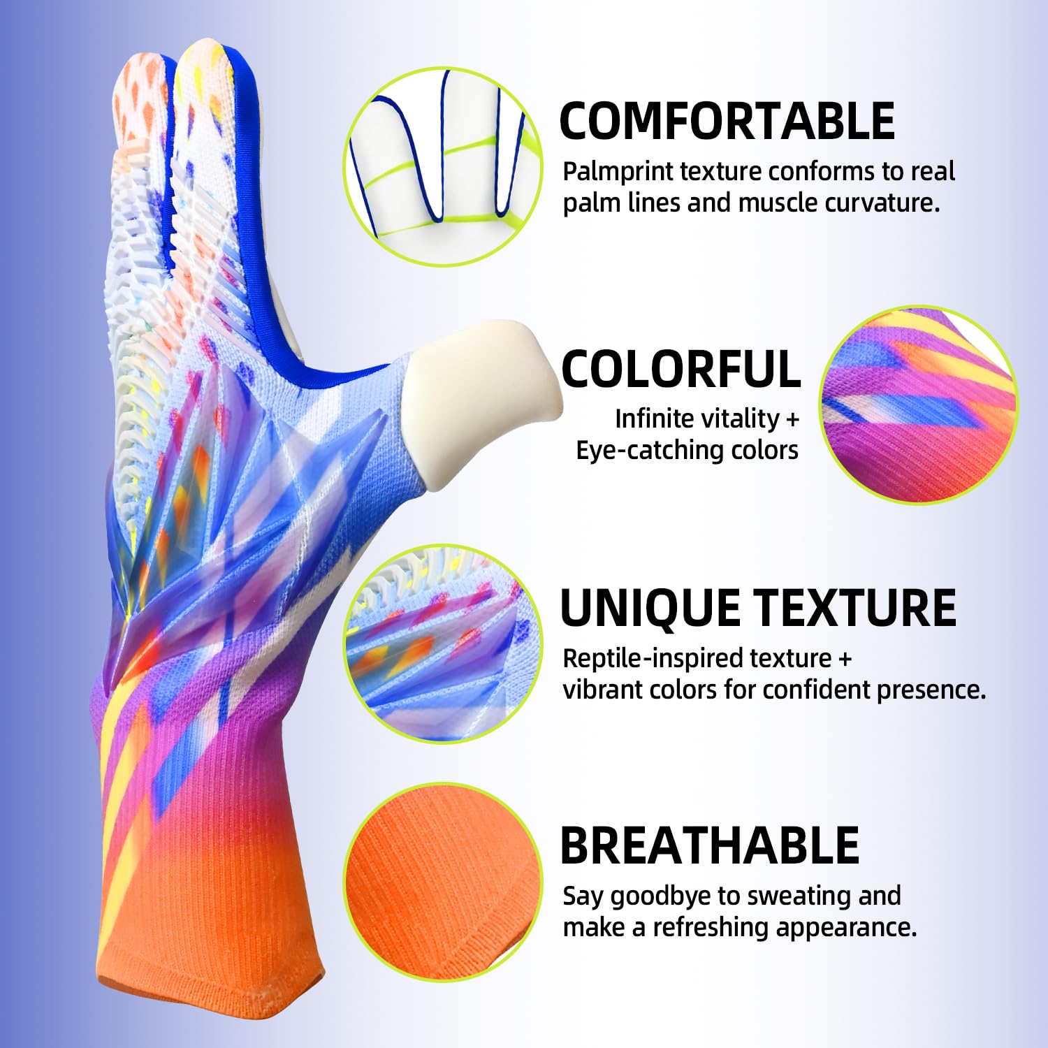 Soccer Goalkeeper Gloves, Ultimate Grip Football Goalie Gloves with Size 6/7/8/9/10, Strong Receiver, American Football for Men, Boys, Youth, Adult, Kids and Small Hands