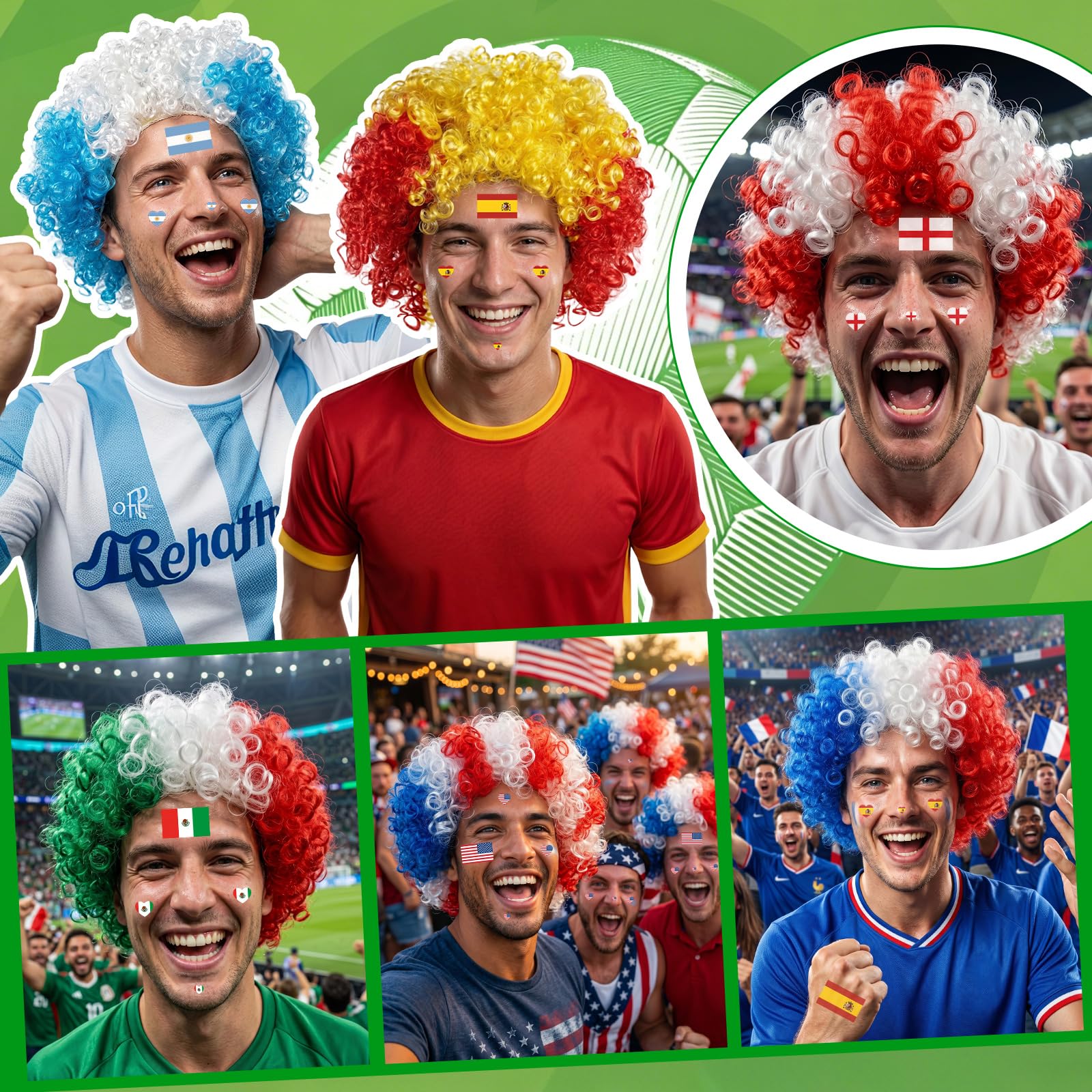 Country Color Afro Fan Wig