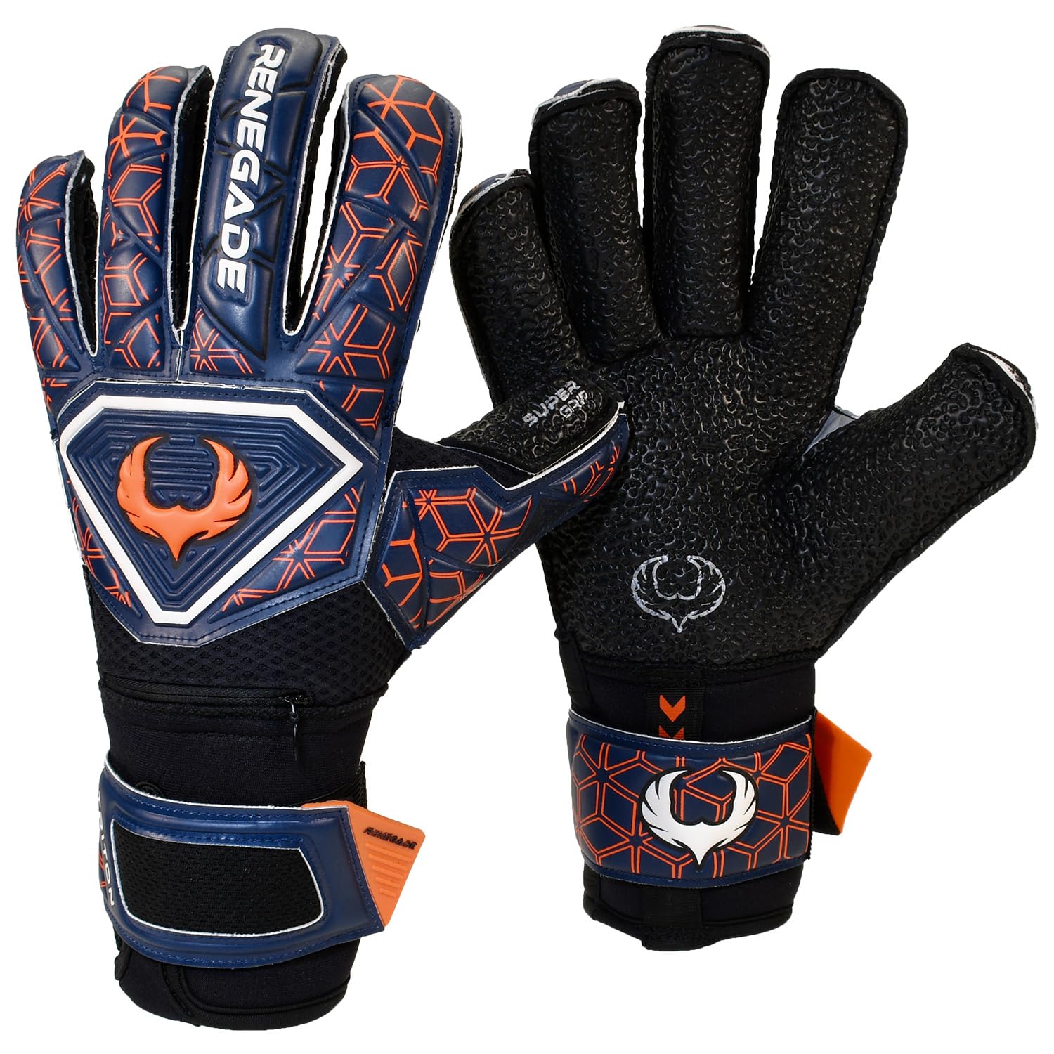 Renegade GK Triton Goalie Gloves - Adult, Youth, Kids (Sizes 5-11, 3 Styles, Level 2) Pro-Tek Fingersaves & Durable 3.5+3MM Super Grip | Goalkeeper Glove for All-Around Play | Based in The USA