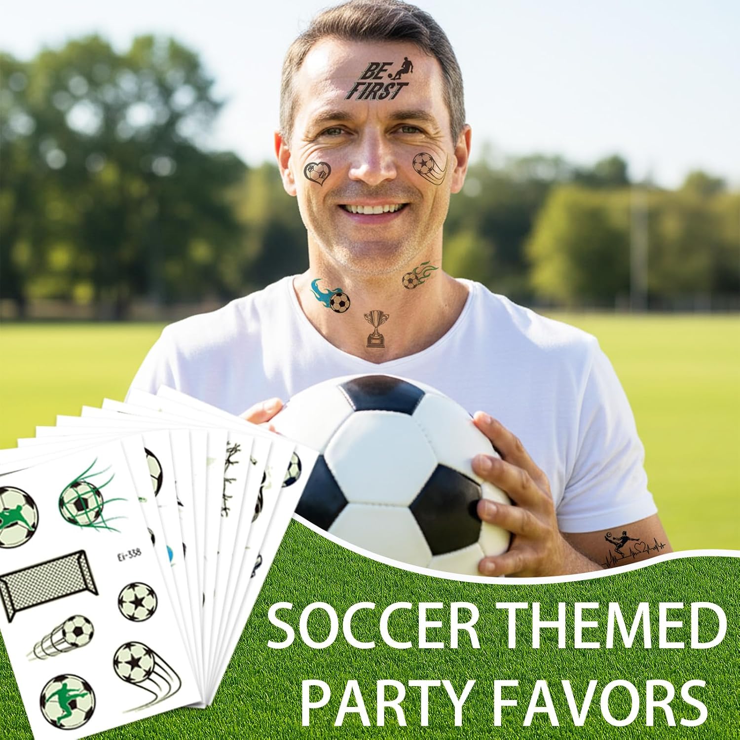 Glow-in-the-Dark Soccer Temporary Tattoos