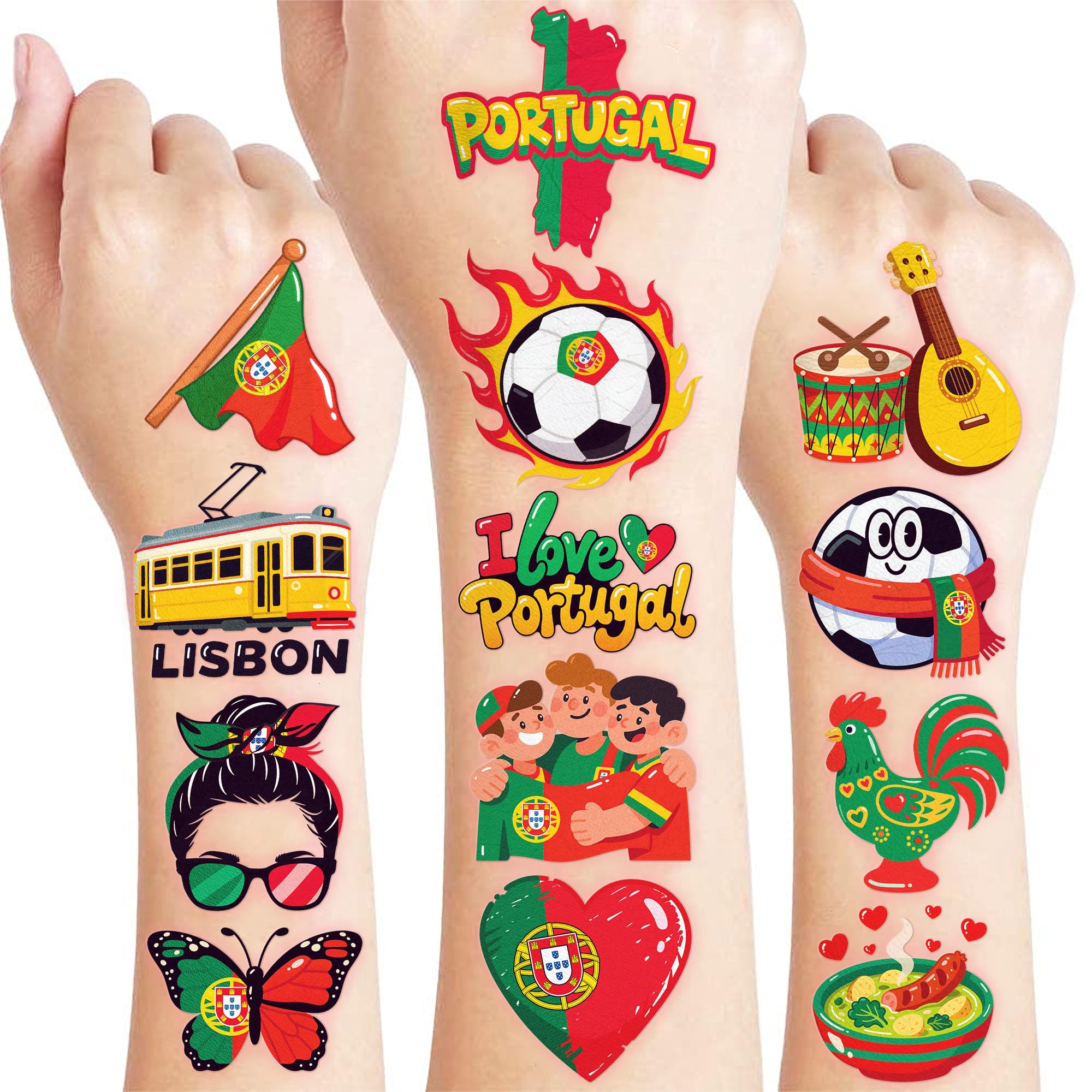 96-Piece Soccer Fan Temporary Tattoos