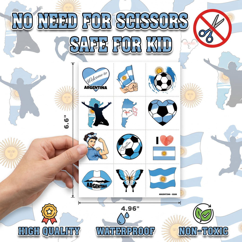 96-Piece Soccer Fan Temporary Tattoos
