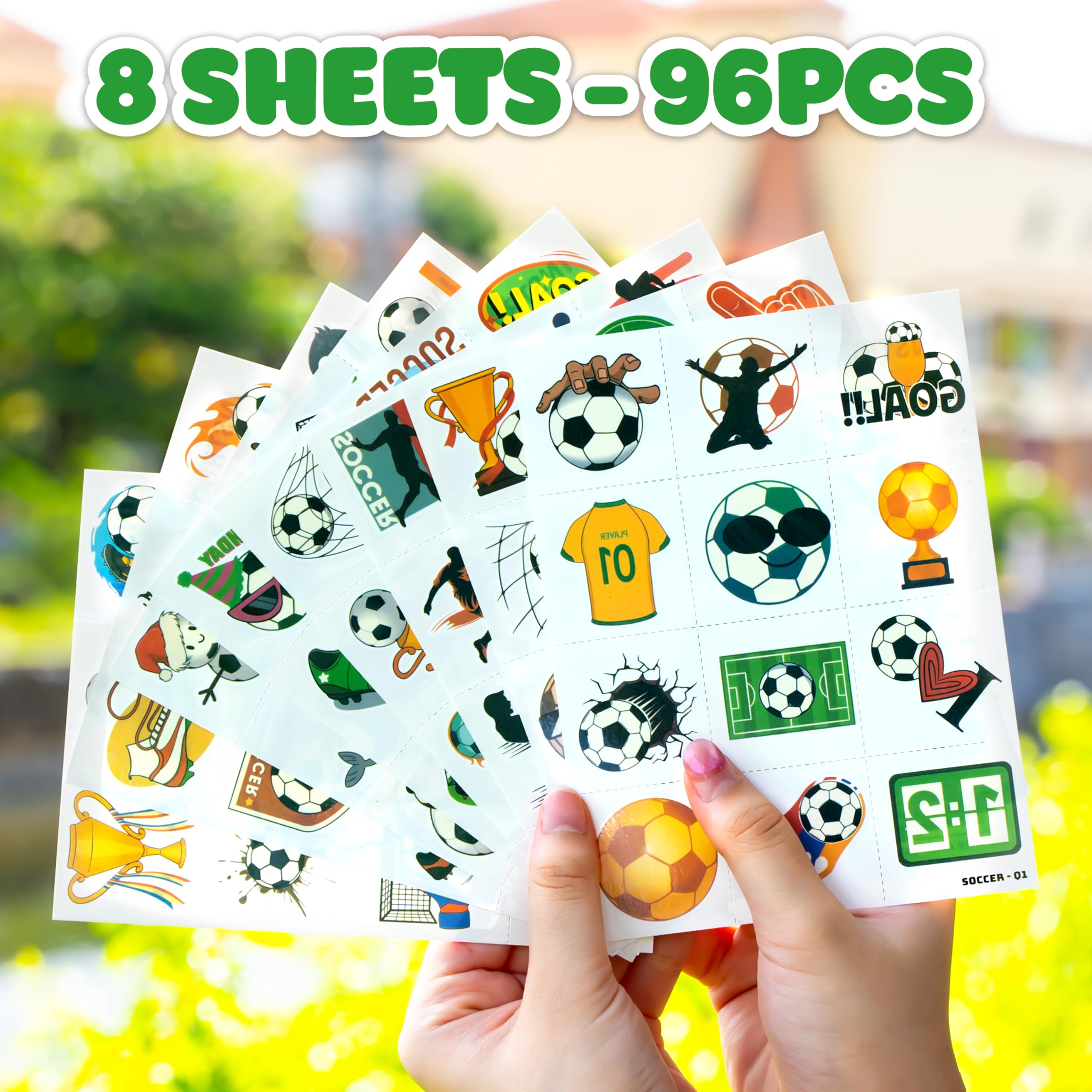 96-Piece Soccer Fan Temporary Tattoos