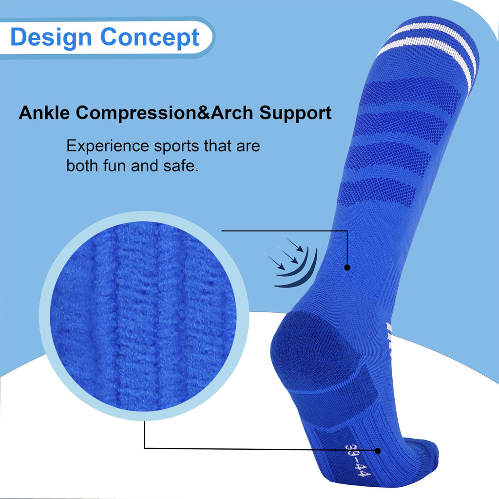 YMYDYFC Kids Soccer Socks 3Pack Cushion Cotton Compression Socks Baseball Sock For Youth Toddler Boys Girl Men Knee High Sock