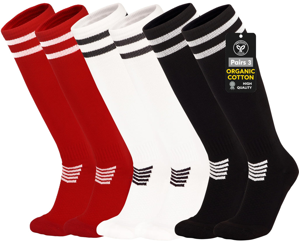 YMYDYFC Kids Soccer Socks 3Pack Cushion Cotton Compression Socks Baseball Sock For Youth Toddler Boys Girl Men Knee High Sock