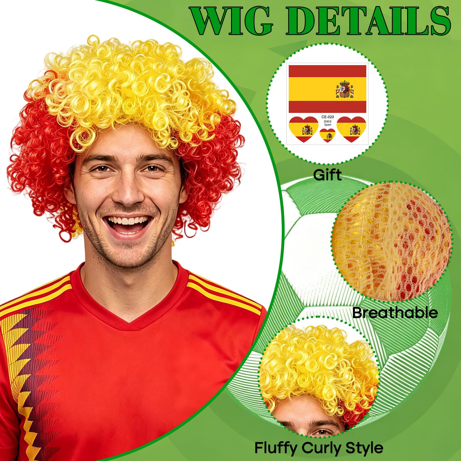 Country Color Afro Fan Wig